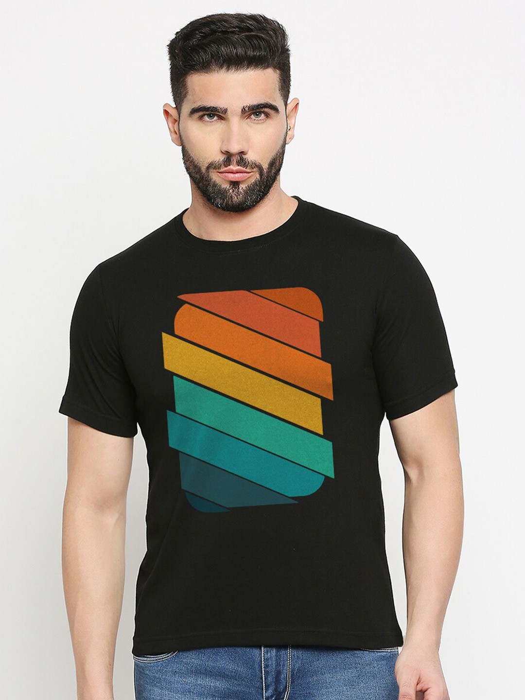 

MOD ECRU Printed Cotton T-shirt, Black