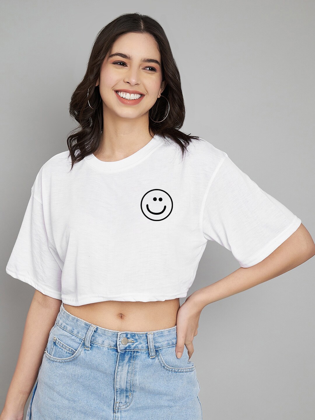 

Trend Level Extended Sleeves Cotton Crop Top, White