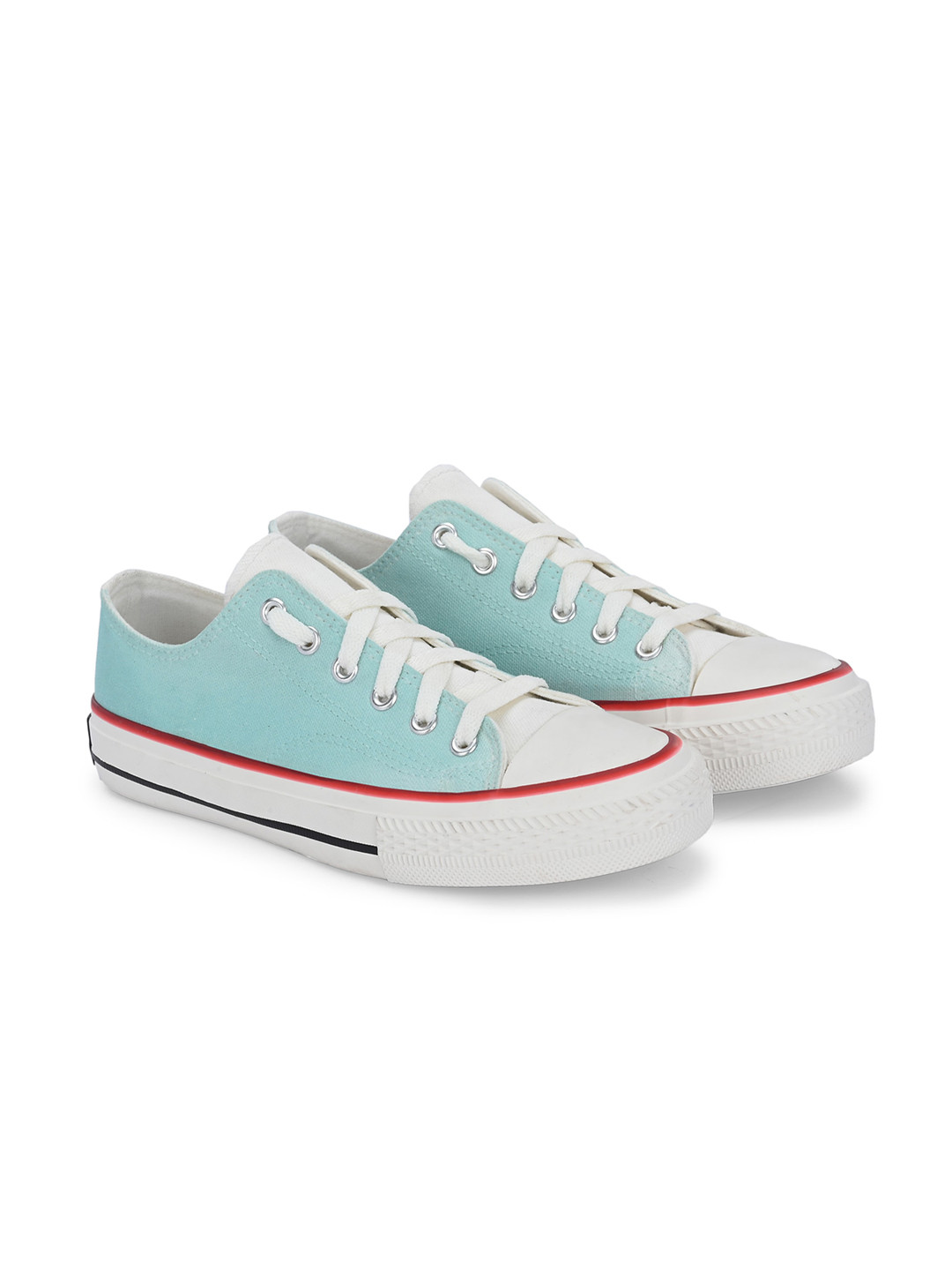 

CROWCIA LONDON Men Colourblocked Lightweight Canvas Sneakers, Blue