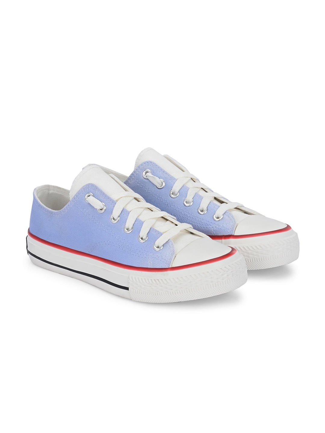 

CROWCIA LONDON Men Colourblocked Lightweight Canvas Sneakers, Blue