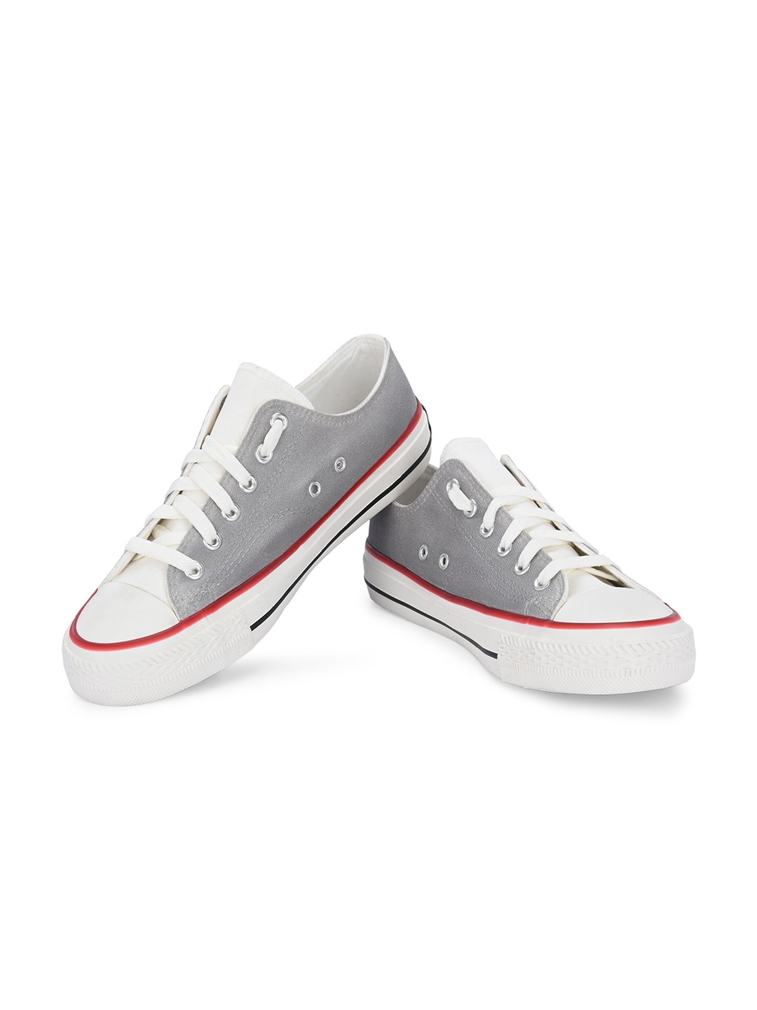 

CROWCIA LONDON Men Colourblocked Lightweight Memory Foam Canvas Sneakers, Grey