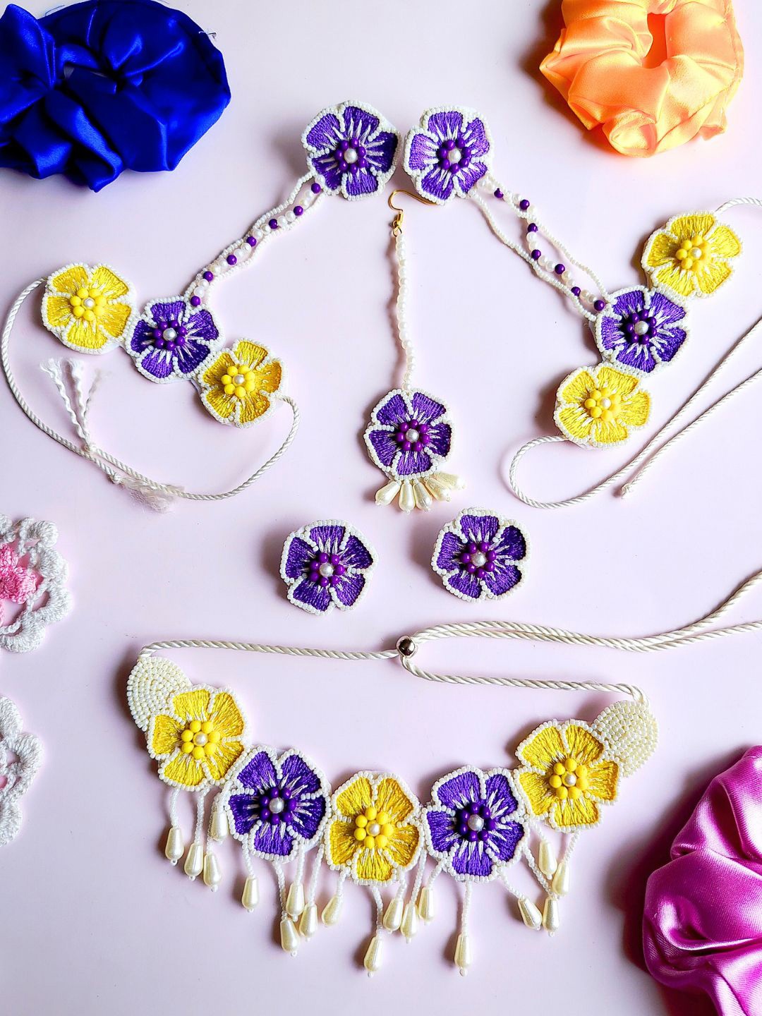 

DressBerry Gold-Plated Purple Bedded Jewellery Set