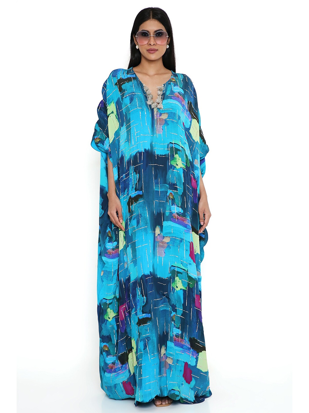 

Payal Singhal Printed Crepe Kaftan Maxi Dress, Blue