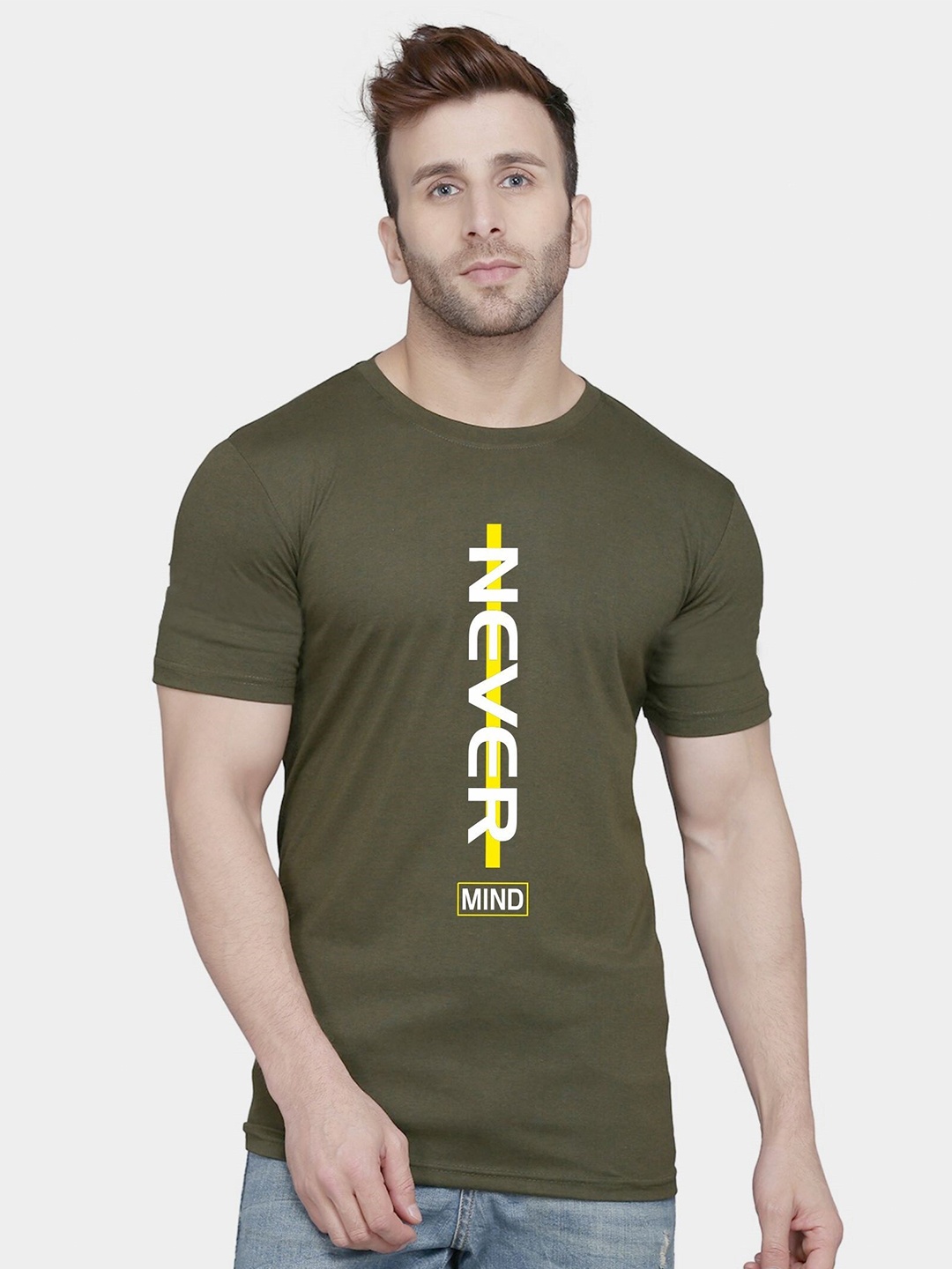 

SLOWLORIS Typography Printed Cotton T-shirt, Olive
