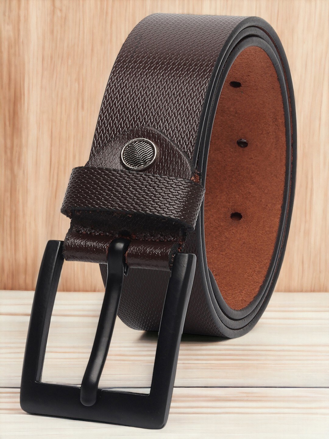 

Provogue Men Textured Leather Formal Belt, Brown