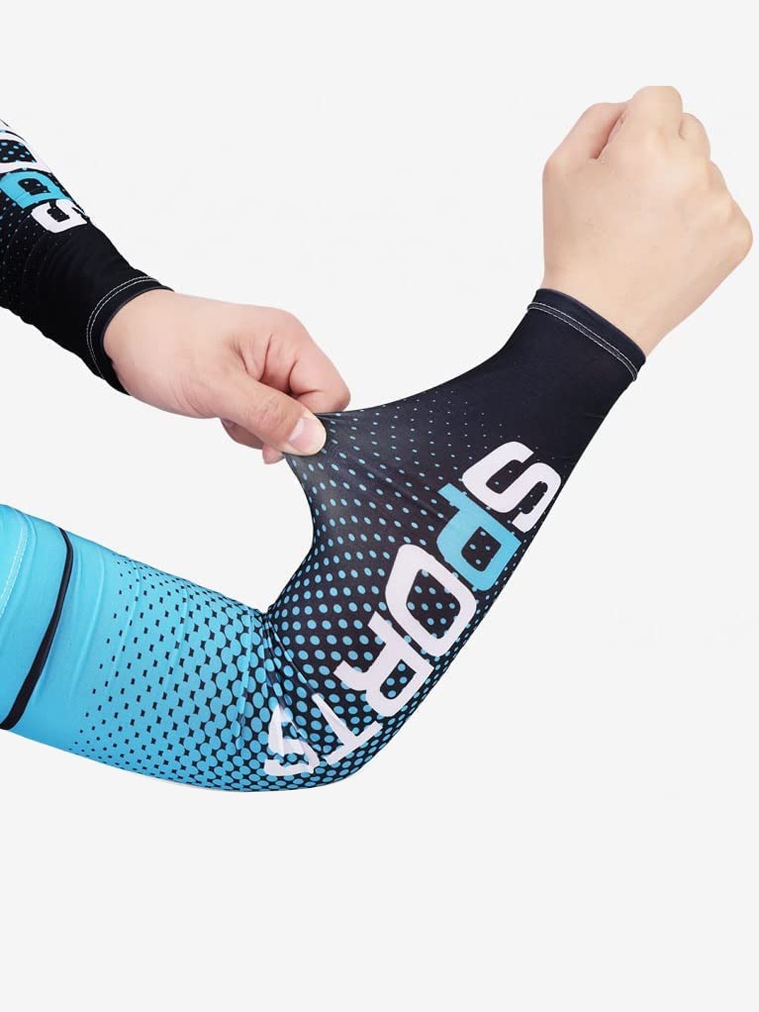 

CareDone Men Patterned Riding Arm Sleeves, Blue