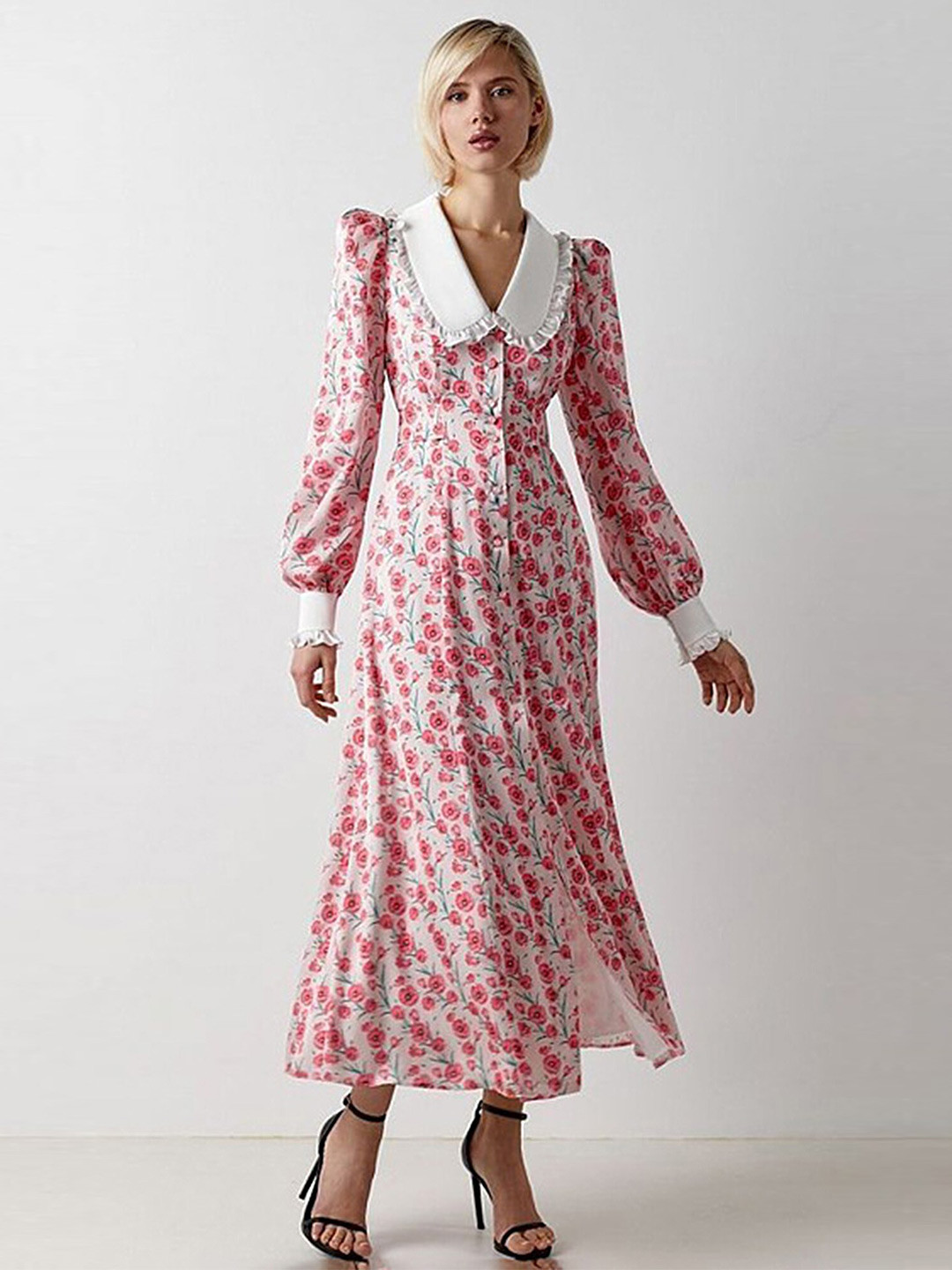 

LULU & SKY Floral Printed A-Line Dress, Pink