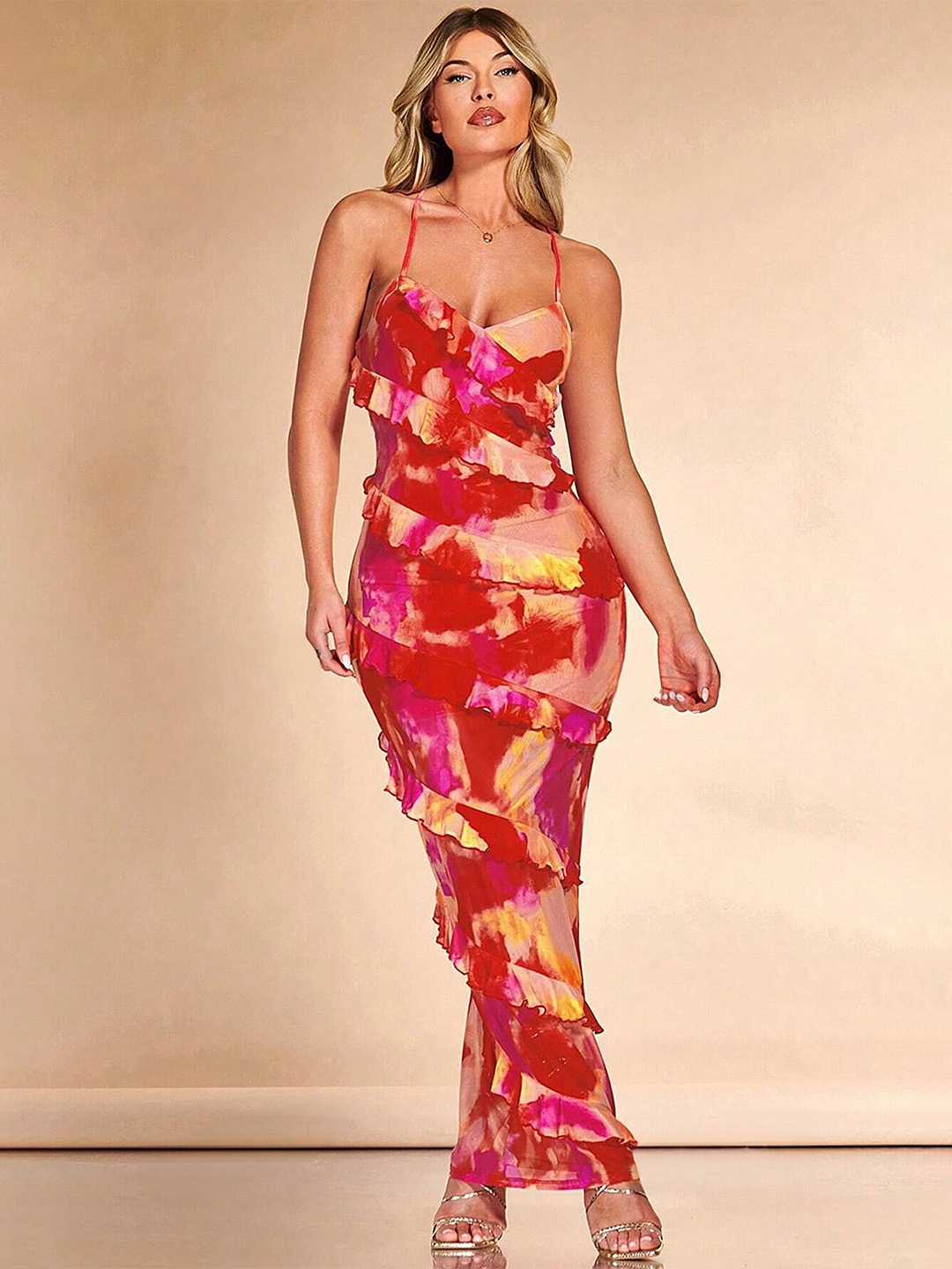 

LULU & SKY Floral Printed Maxi Dress, Red