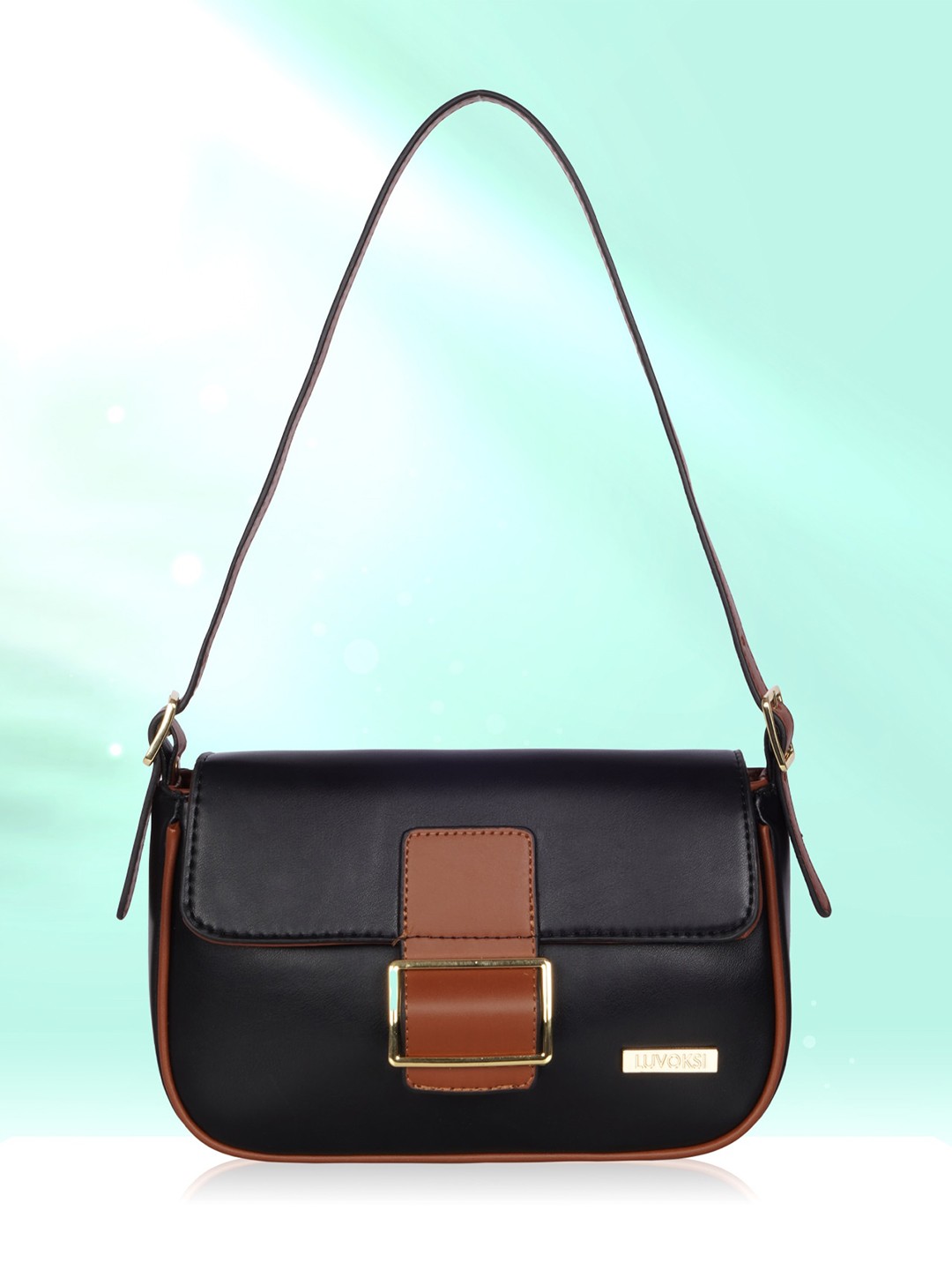 

Luvoksi Seana Structured Baguette Bag, Black
