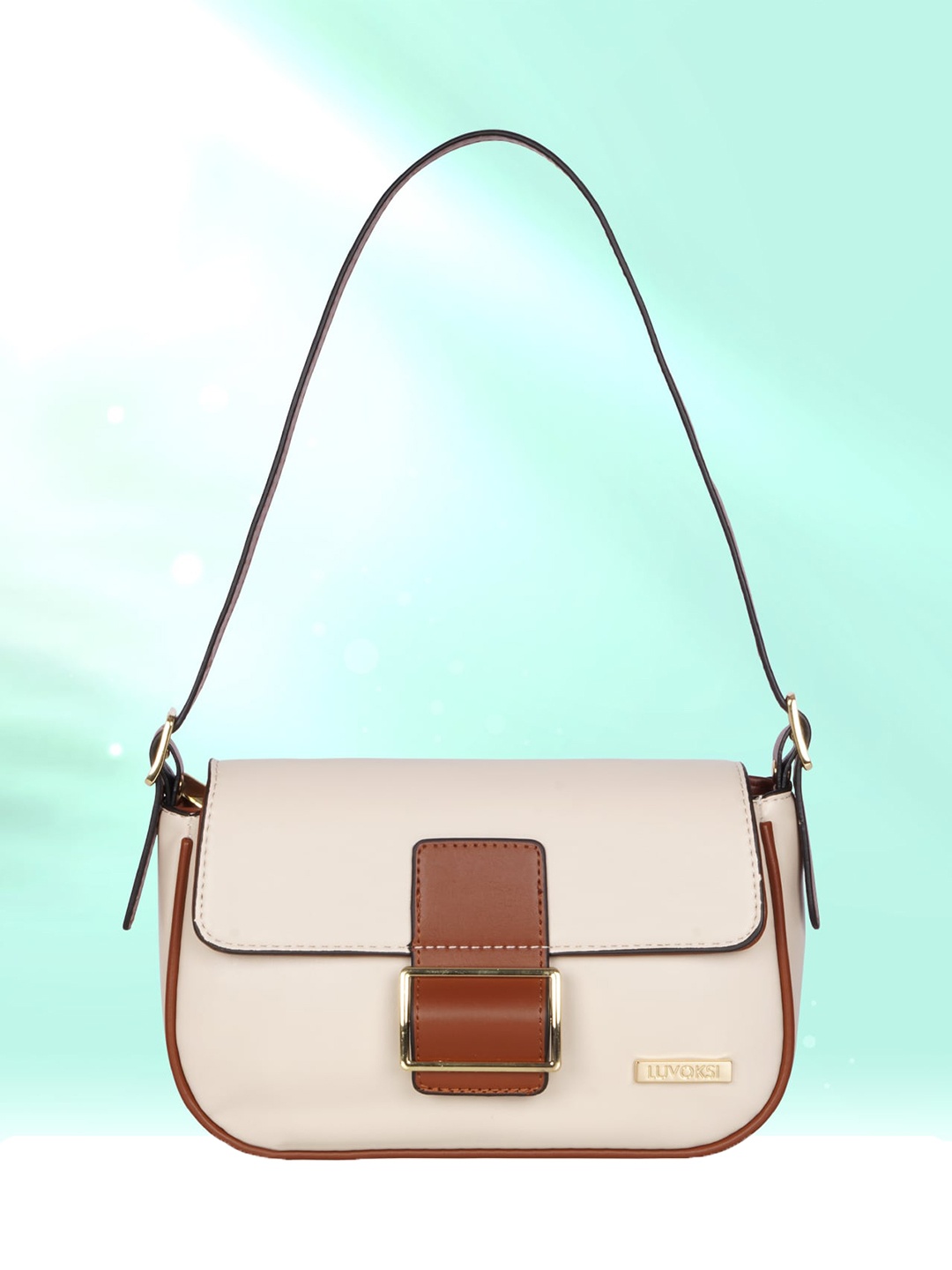 

Luvoksi Seana Structured Baguette Bag, Cream