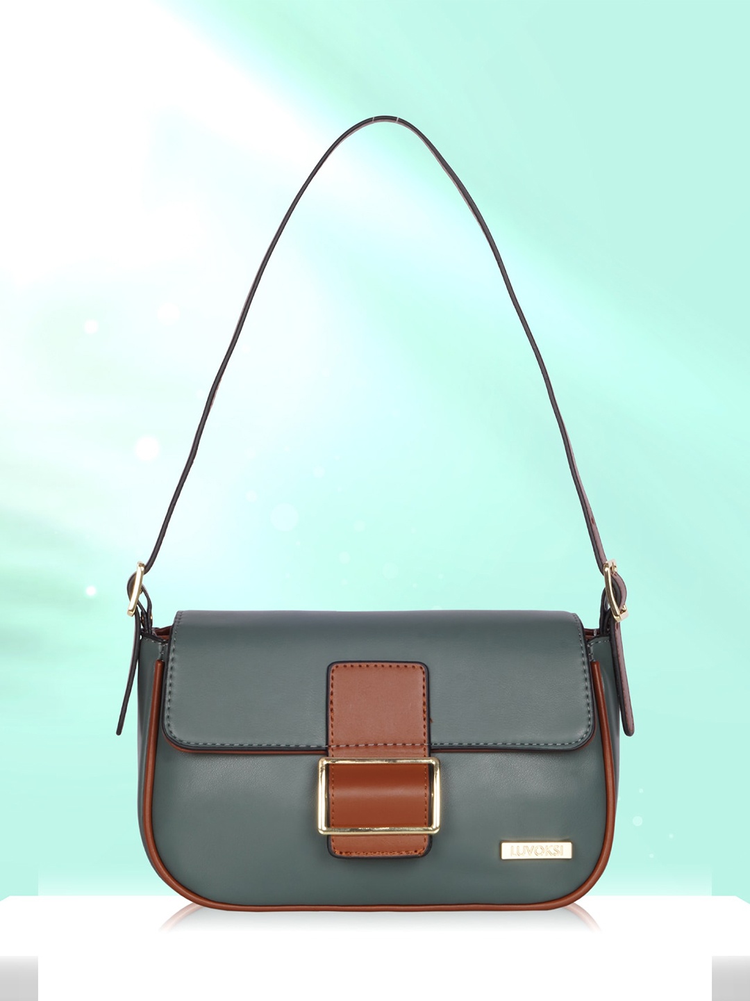 

Luvoksi Seana Structured Baguette Bag, Green