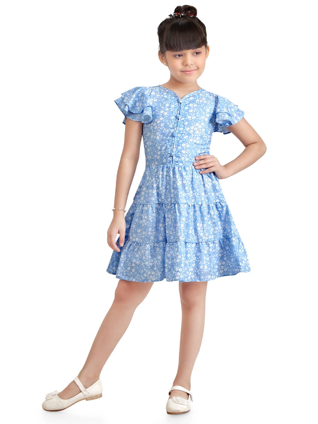 

Tiny Girl Print Fit & Flare Dress, Blue