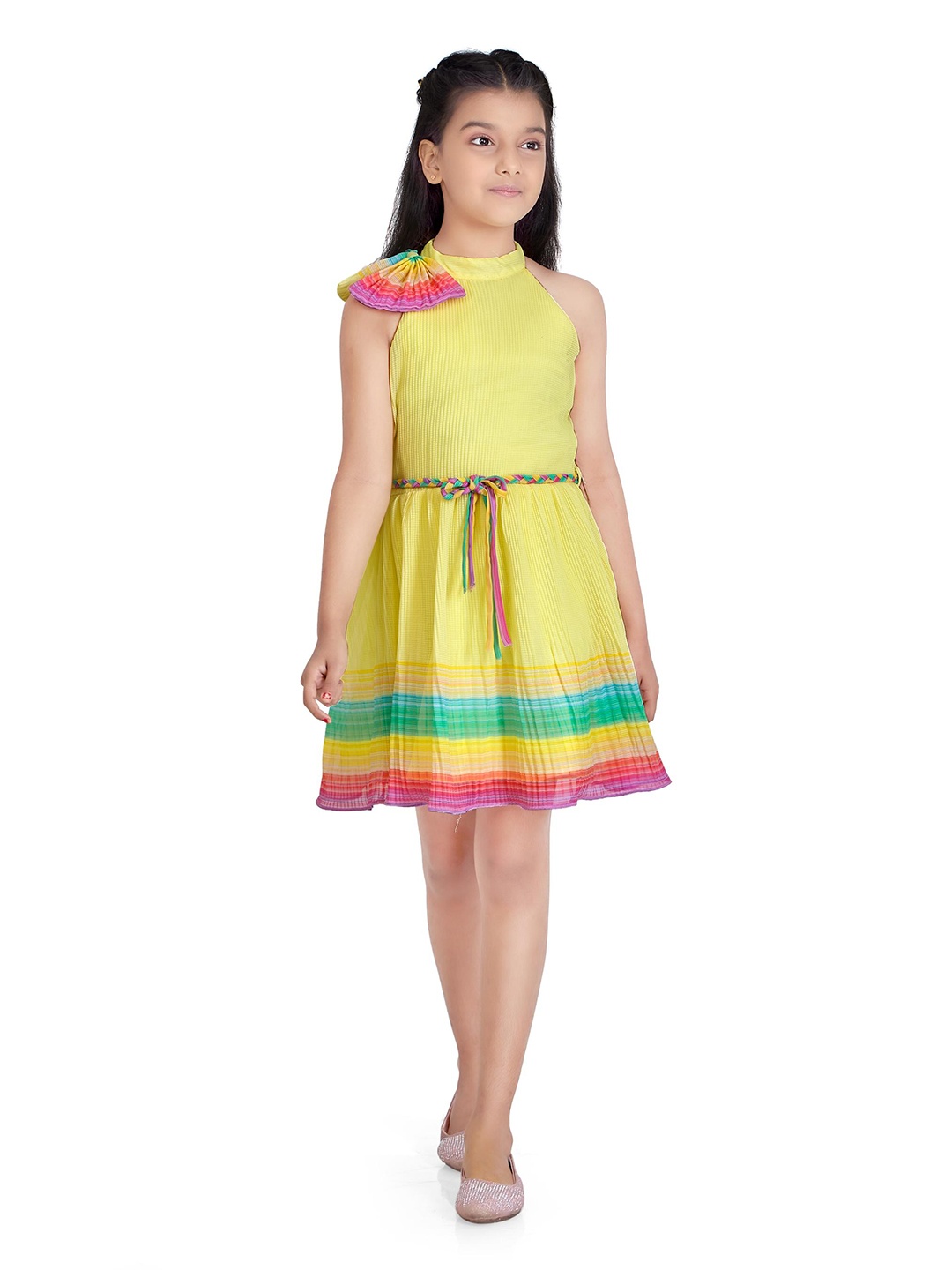 

Tiny Girl Striped Fit & Flare Dress, Yellow