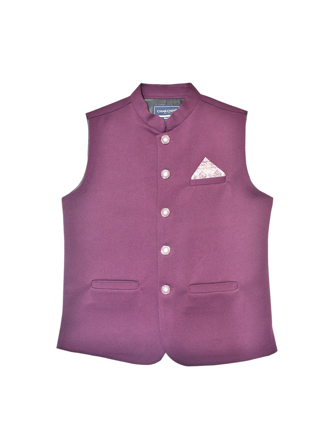 

CAVIO Boys Pure Cotton Nehru Jacket, Violet