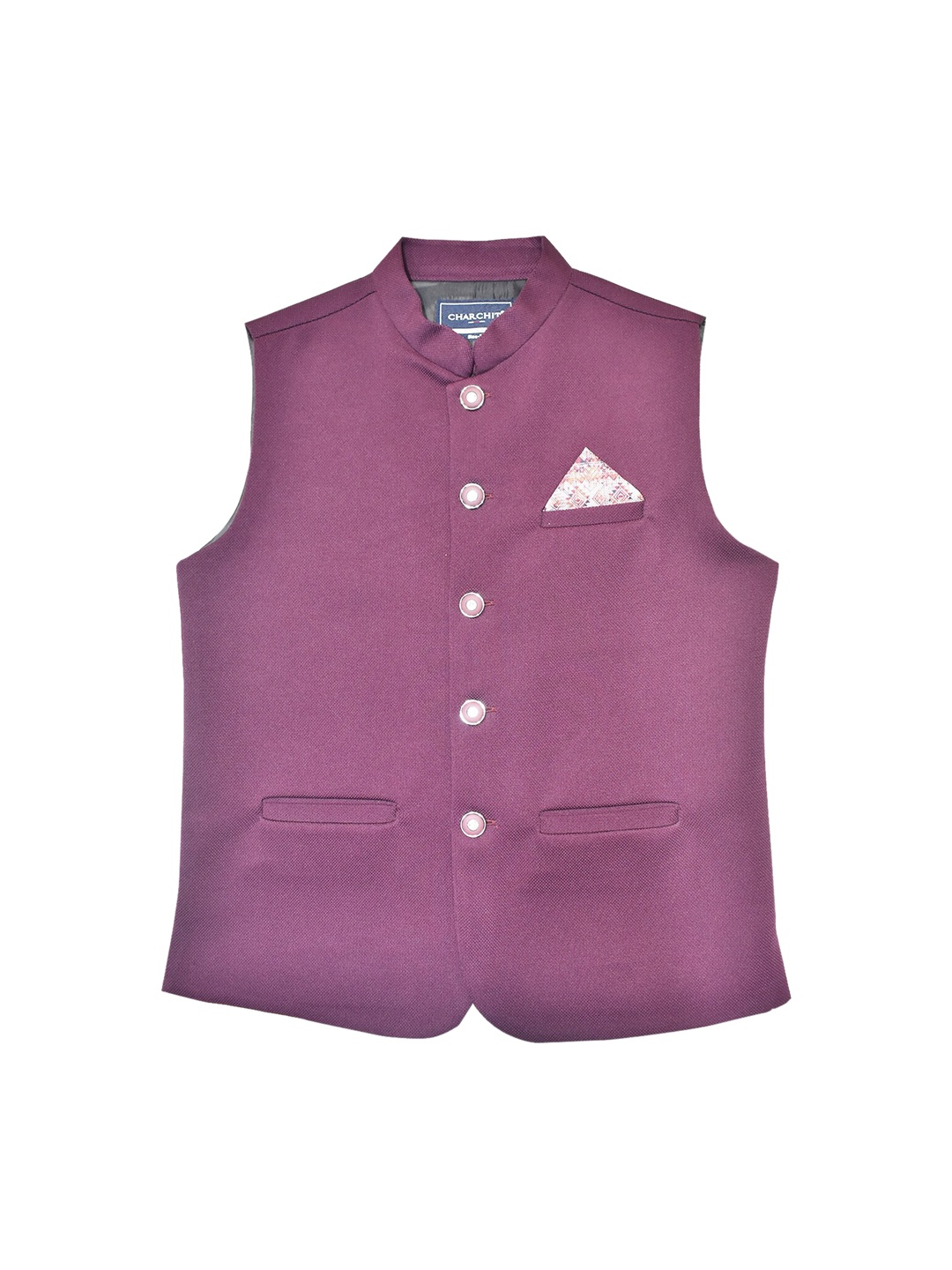 

CAVIO Boys Pure Cotton Nehru Jacket, Violet