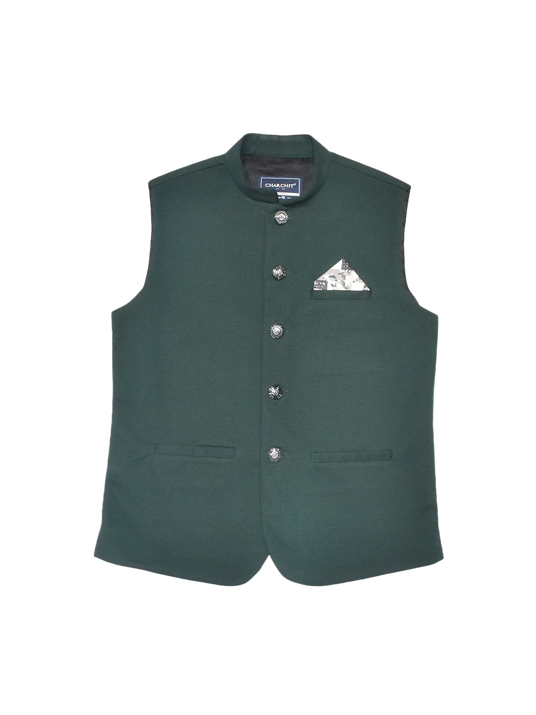 

CAVIO Boys Pure Cotton Nehru Jacket, Green