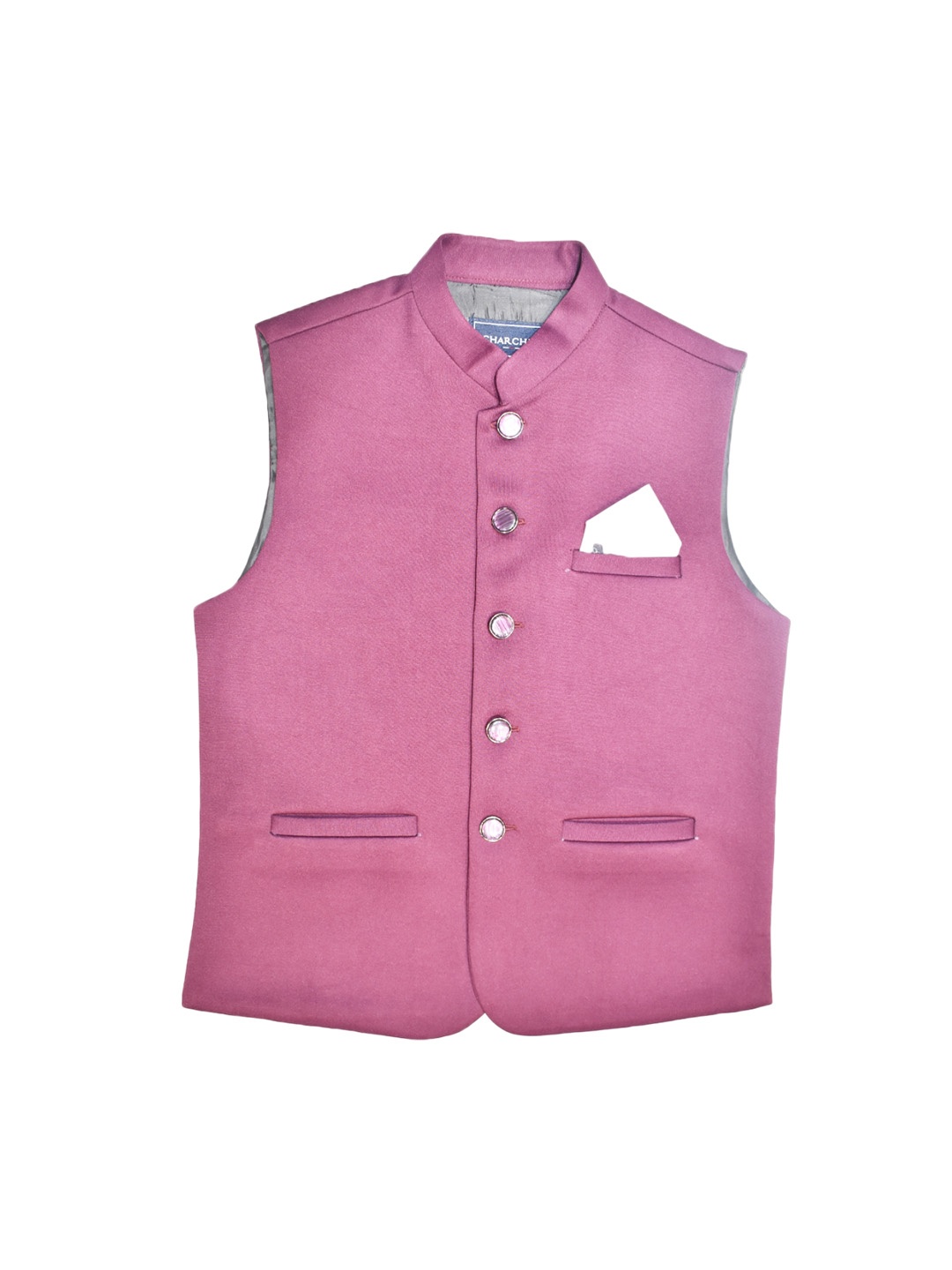 

CAVIO Boys Pure Cotton Woven Nehru Jacket, Violet
