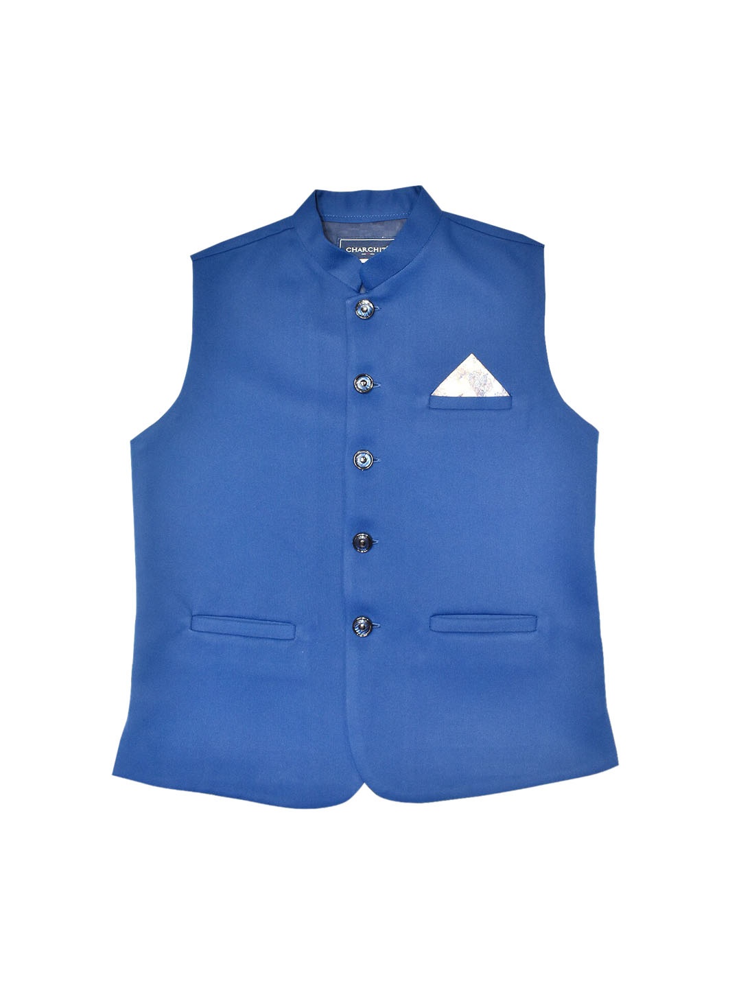 

CAVIO Boys Pure Cotton Nehru Jacket, Blue