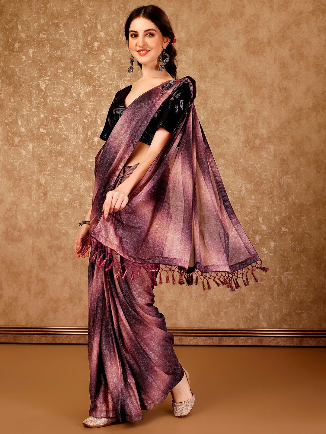 

Indian Women Ombre Ready To Wear Saree Saree, Purple