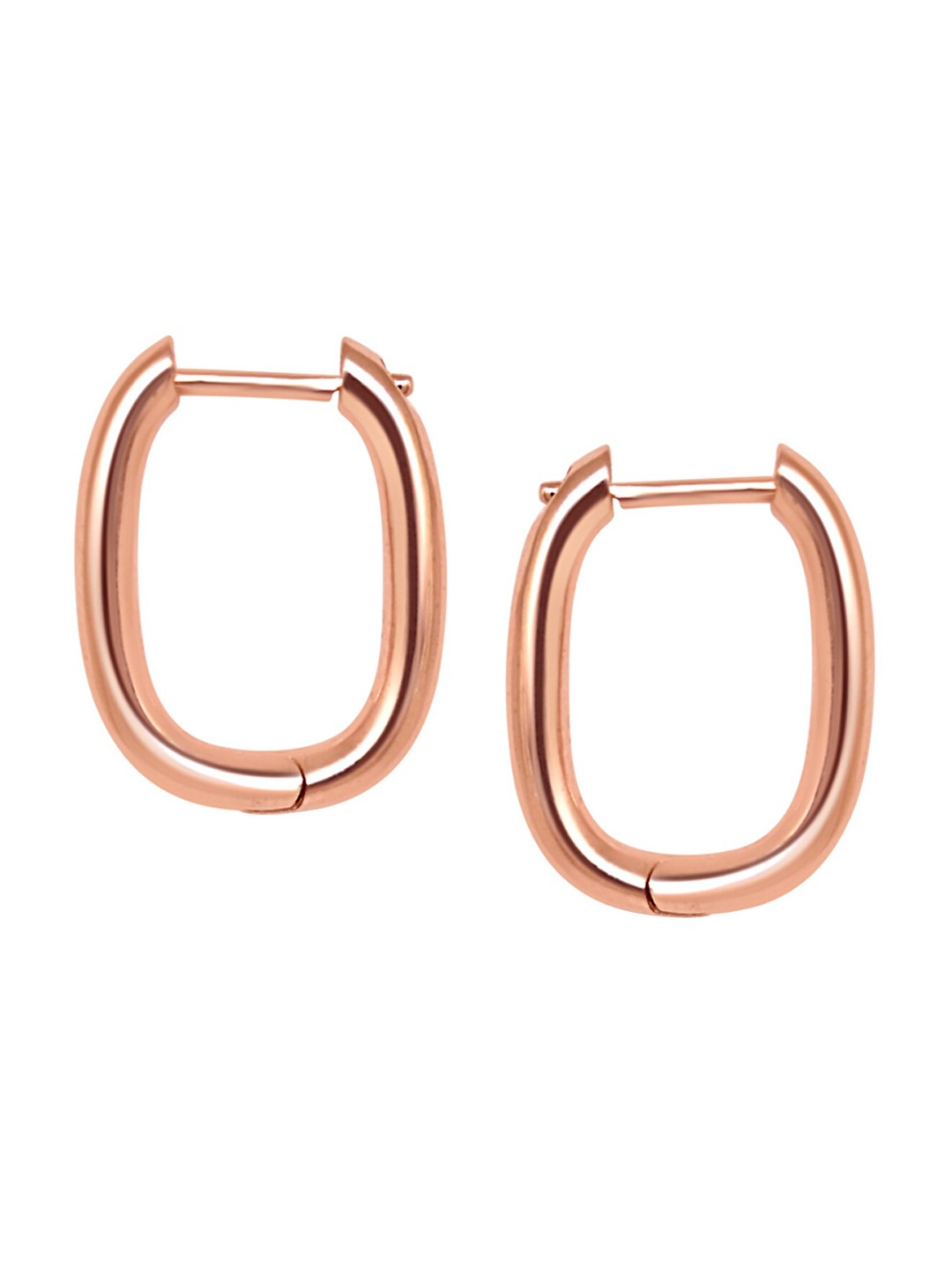 

925 SILLER Rhodium-Plated Contemporary Hoop Earrings, Silver