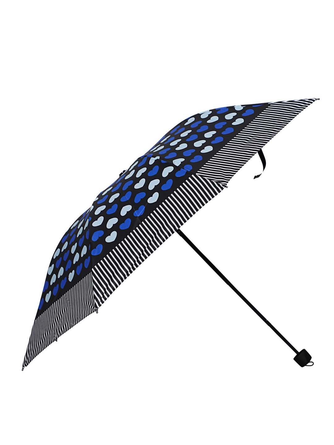 

LOOM LEGACY Geometric Printed Rain And Sun Protective Manual 3 Fold Umbrella, Blue