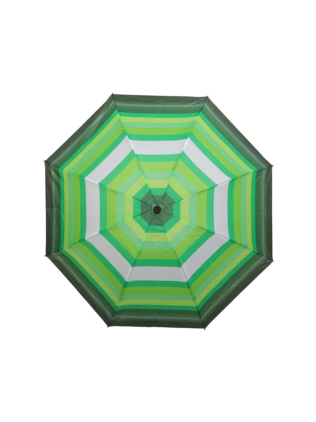 

LOOM LEGACY Striped Rain And Sun Protective Manual 3 Fold Umbrella, Green