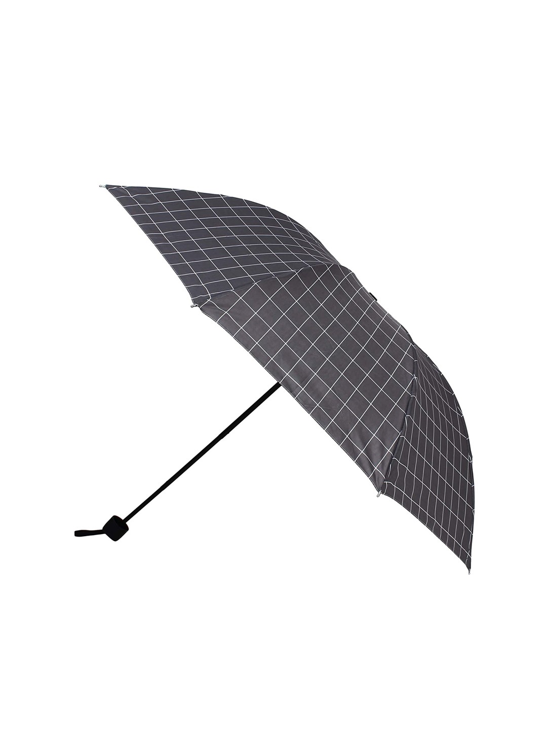 

LOOM LEGACY Checked Rain And Sun Protective Manual 3 Fold Umbrella, Grey