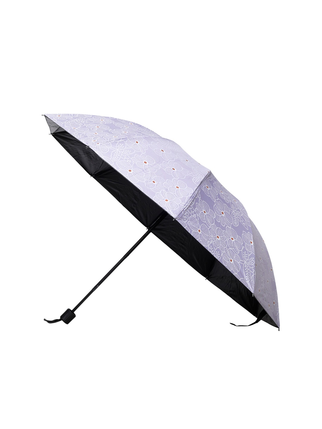 

LOOM LEGACY Floral Printed Rain And Sun Protective Manual 3 Fold Umbrella, Purple