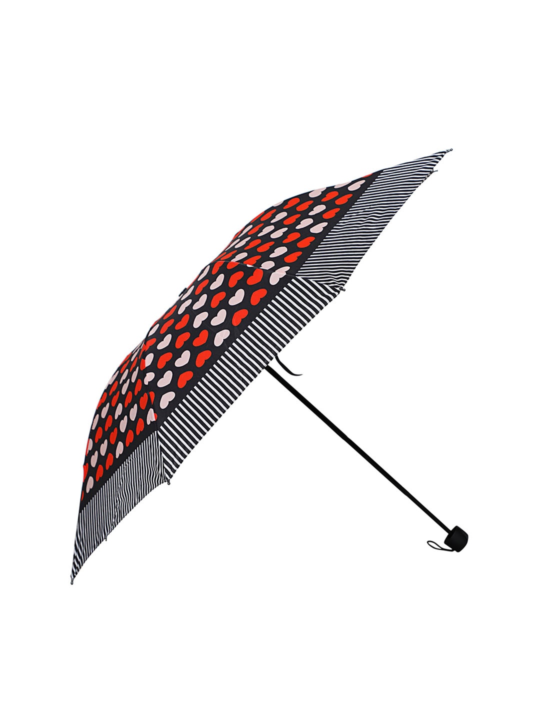 

LOOM LEGACY Geometric Printed Rain And Sun Protective Manual 3 Fold Umbrella, Red
