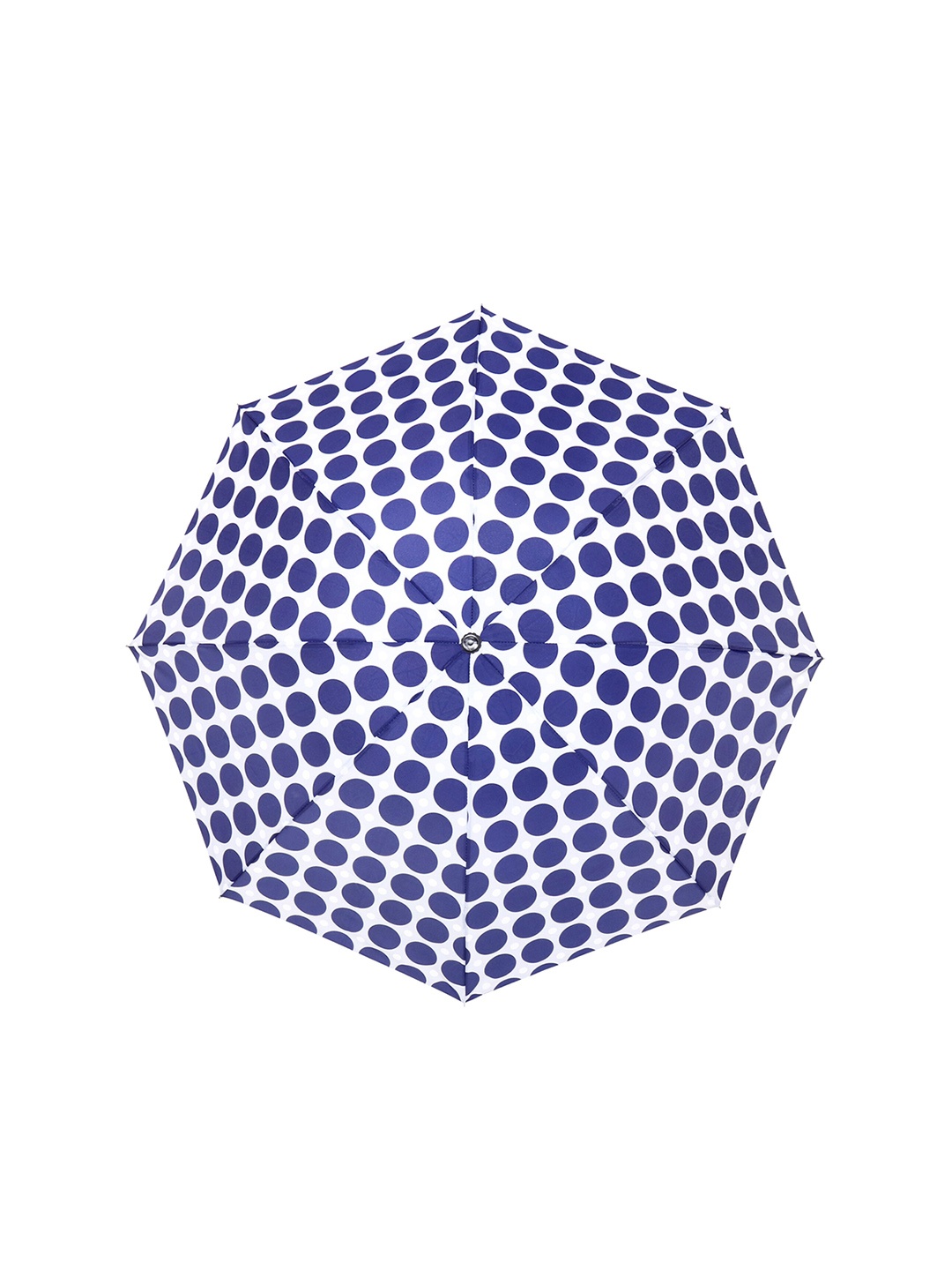

LOOM LEGACY Polka Dot Printed Rain And Sun Protective Manual 3 Fold Umbrella, Blue
