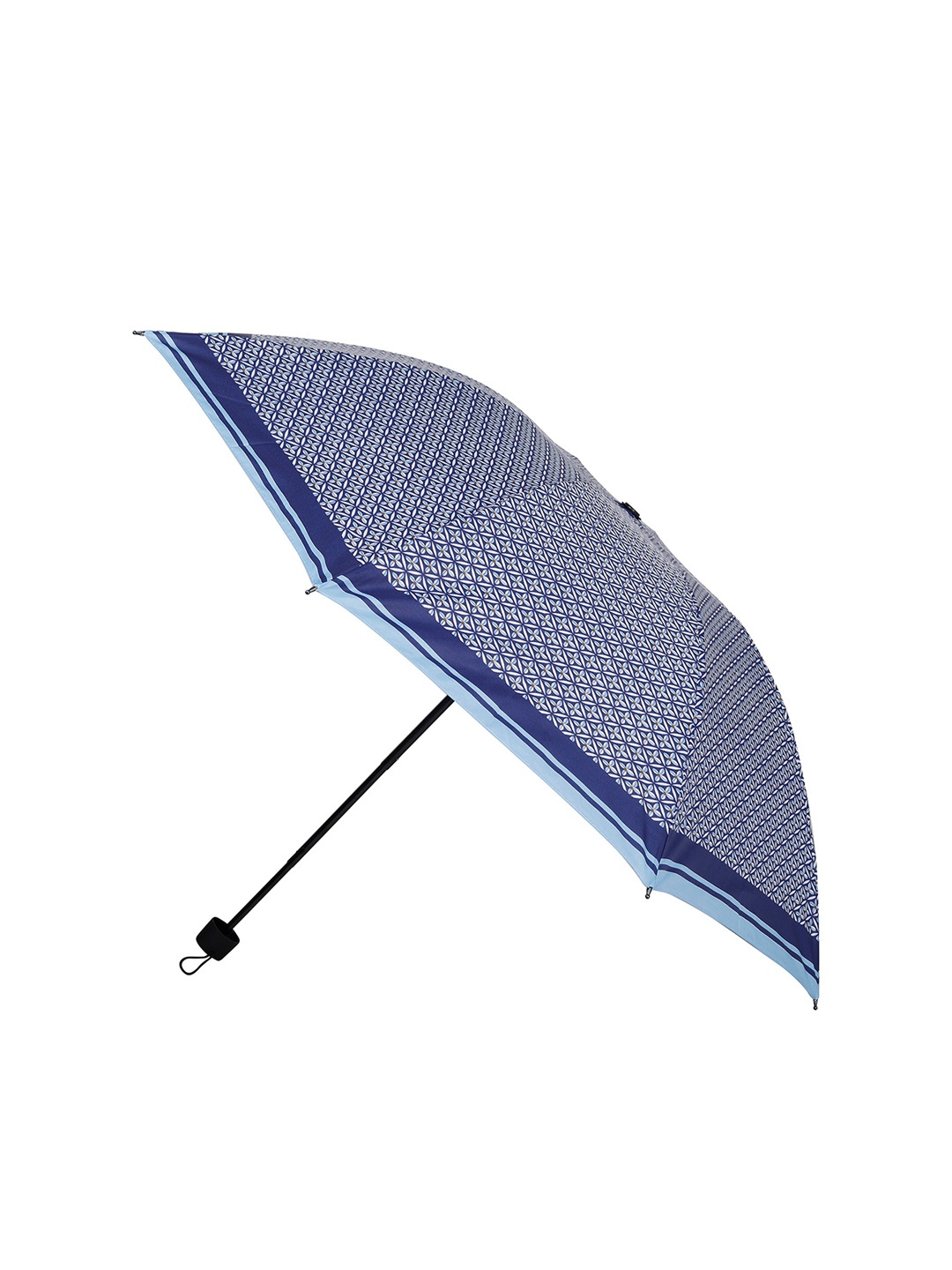 

LOOM LEGACY Floral Printed Rain And Sun Protective Manual 3 Fold Umbrella, Blue