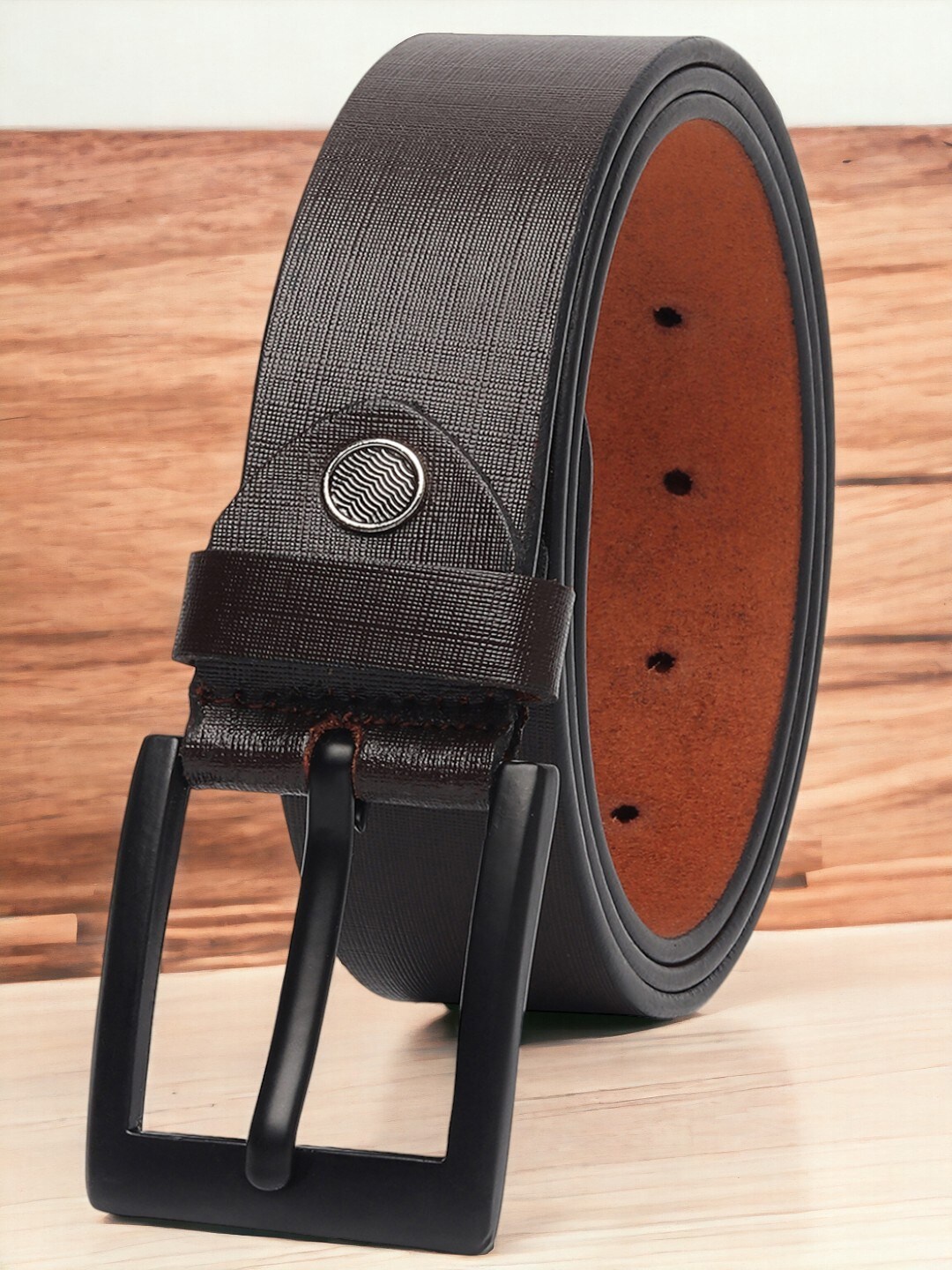 

Provogue Men Textured Leather Formal Belt, Brown