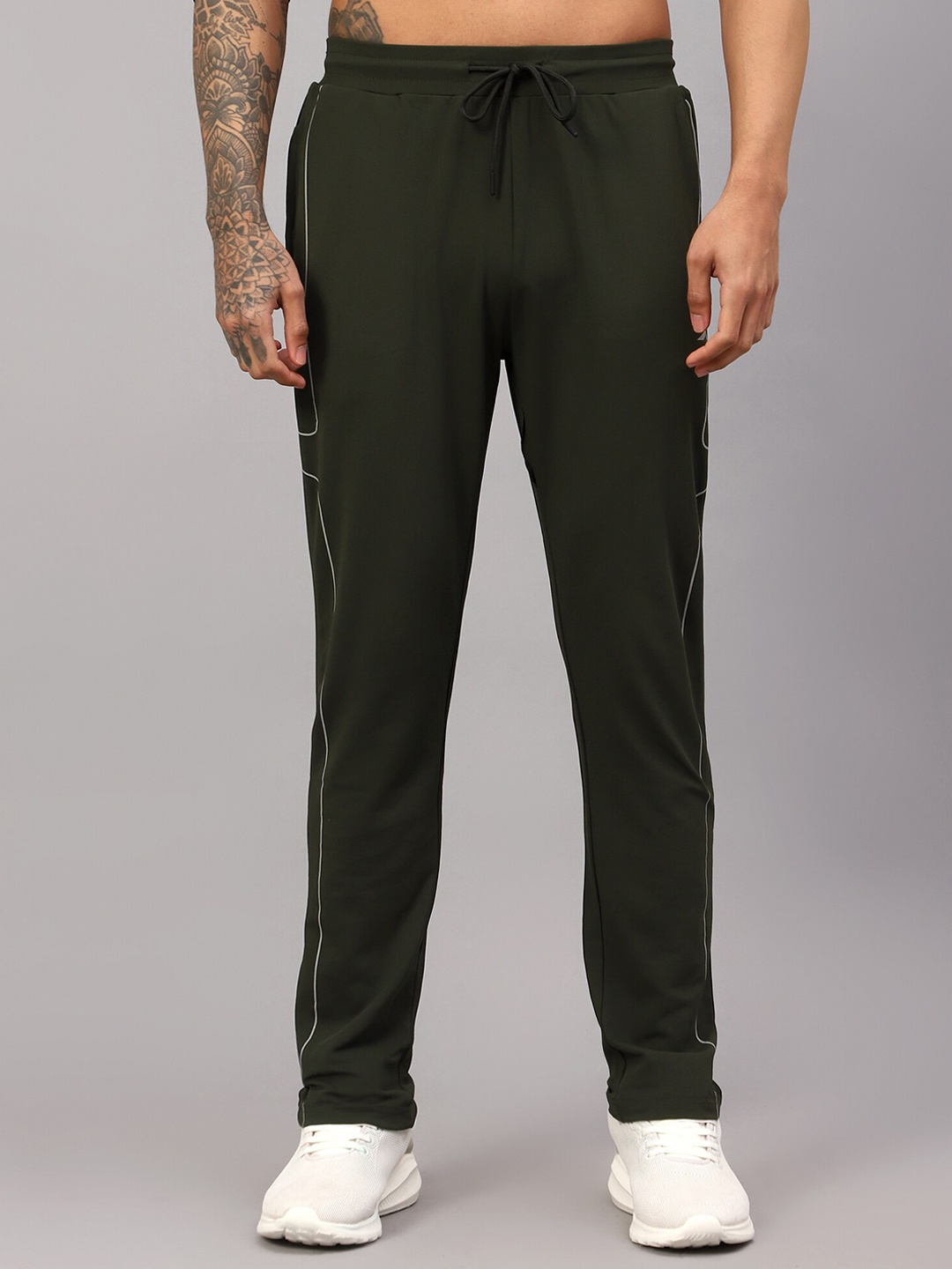 

VECTOR X Men Slim Fit Mid-Rise Track Pants, Olive