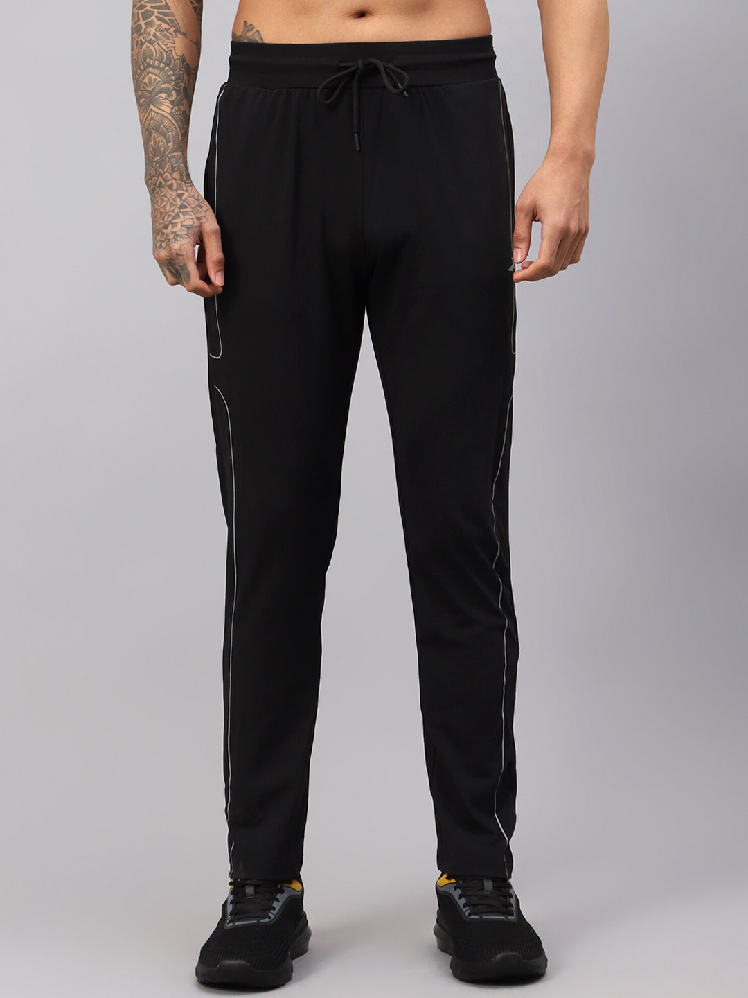 

VECTOR X Men Slim Fit Mid-Rise Track Pants, Black