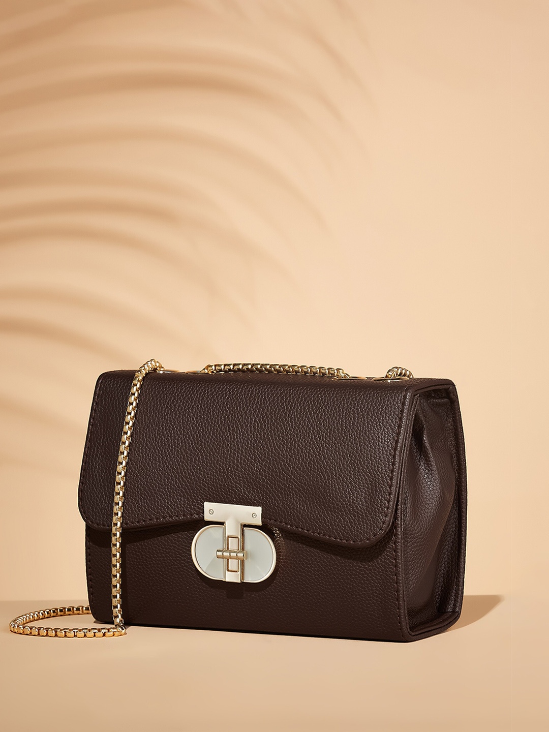 

FARGO Textured Structured Sling Bag, Brown