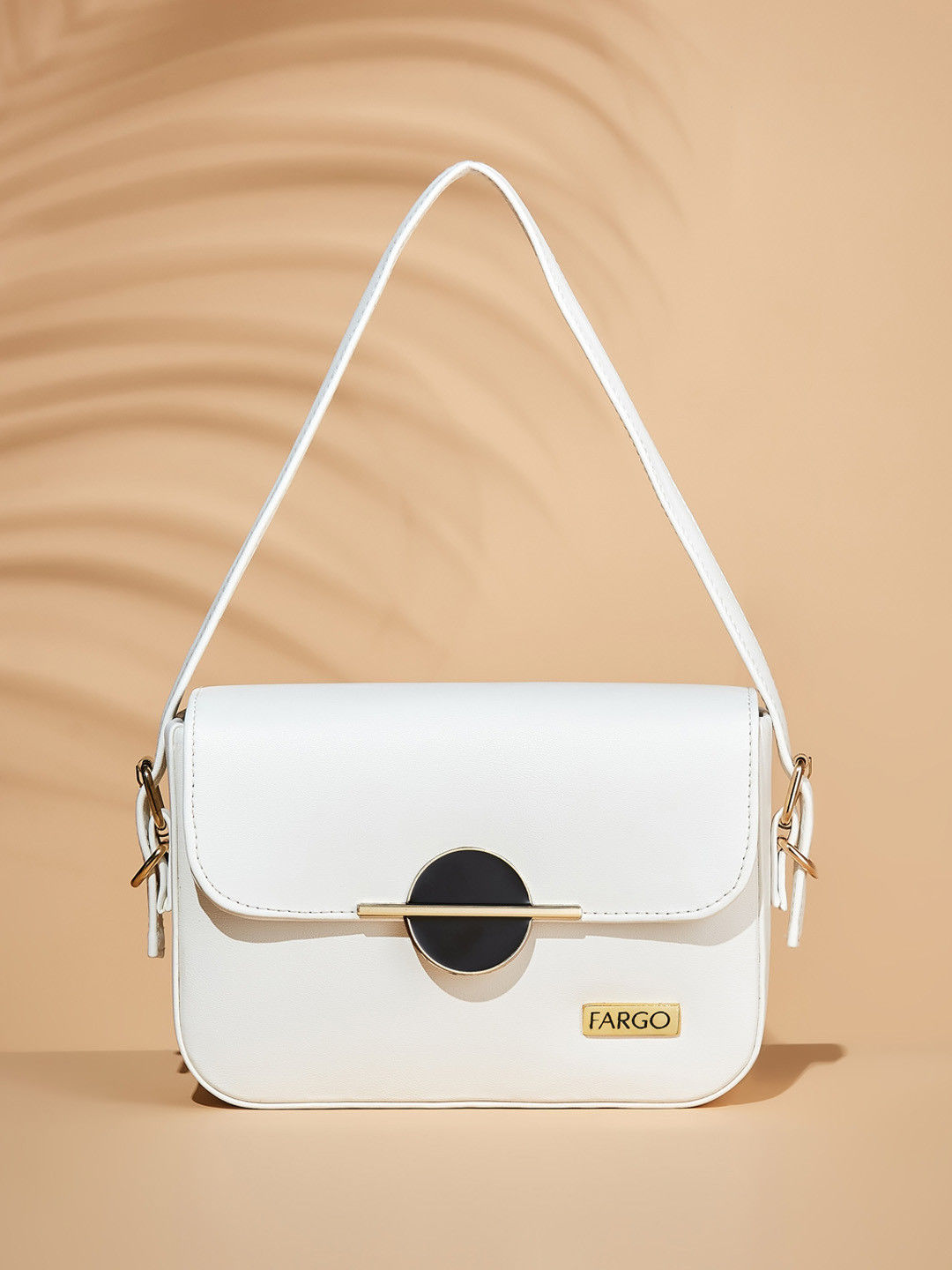 

FARGO Textured Structured Shoulder Bag, White
