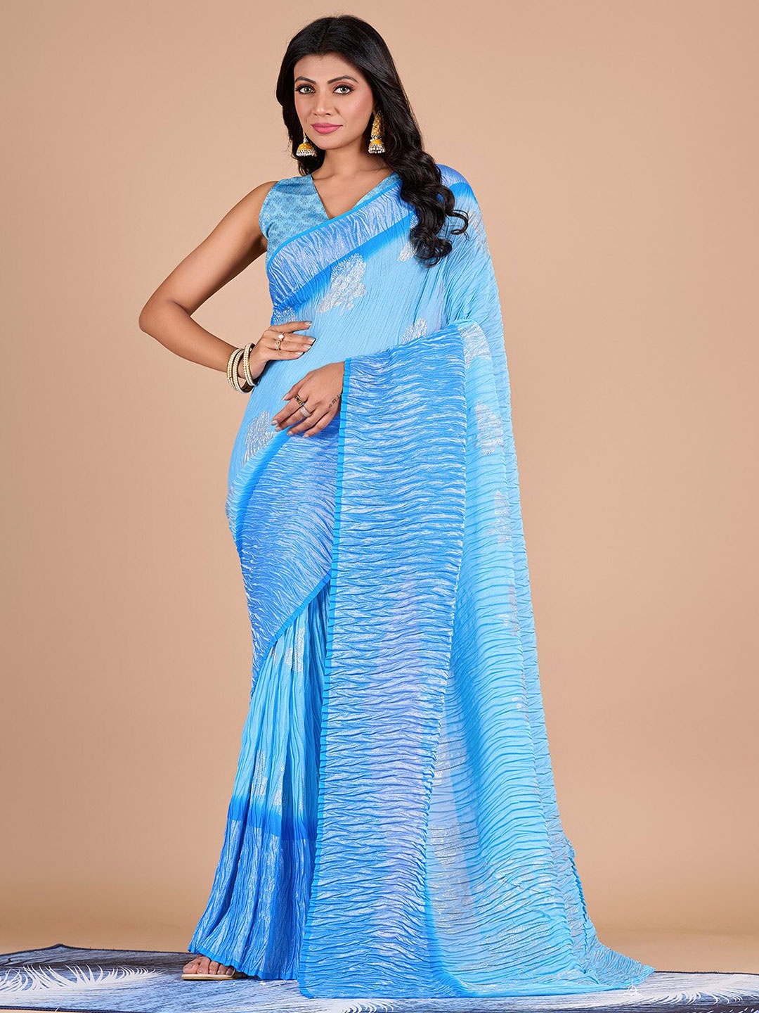 

NIRMAL CREATION Ethnic Motifs Printed Saree, Blue