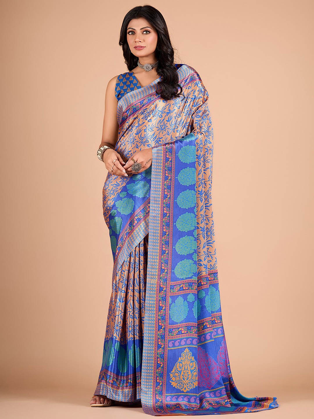 

NIRMAL CREATION Ethnic Motifs Printed Saree, Blue