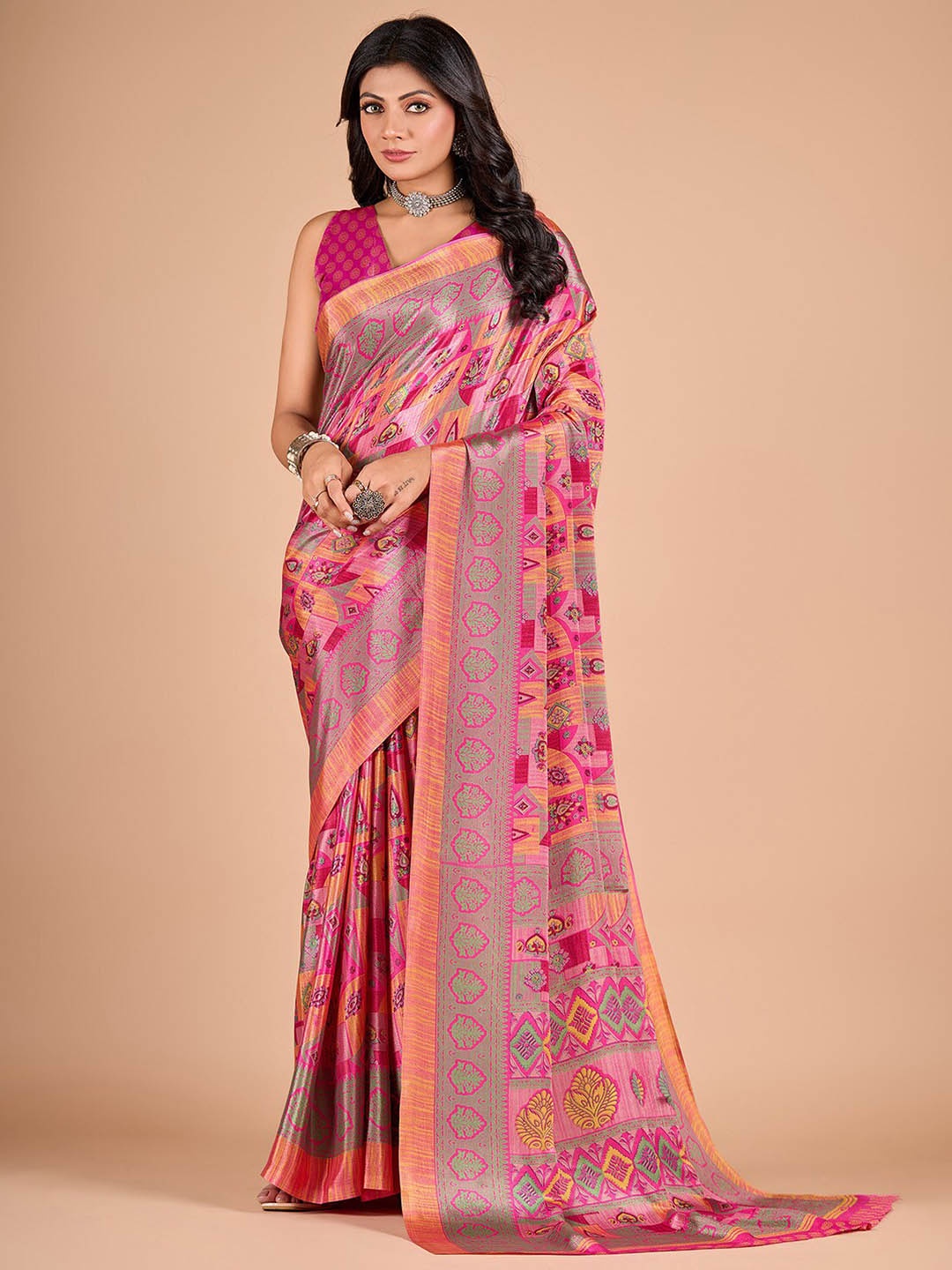 

NIRMAL CREATION Ethnic Motifs Printed Saree, Rose