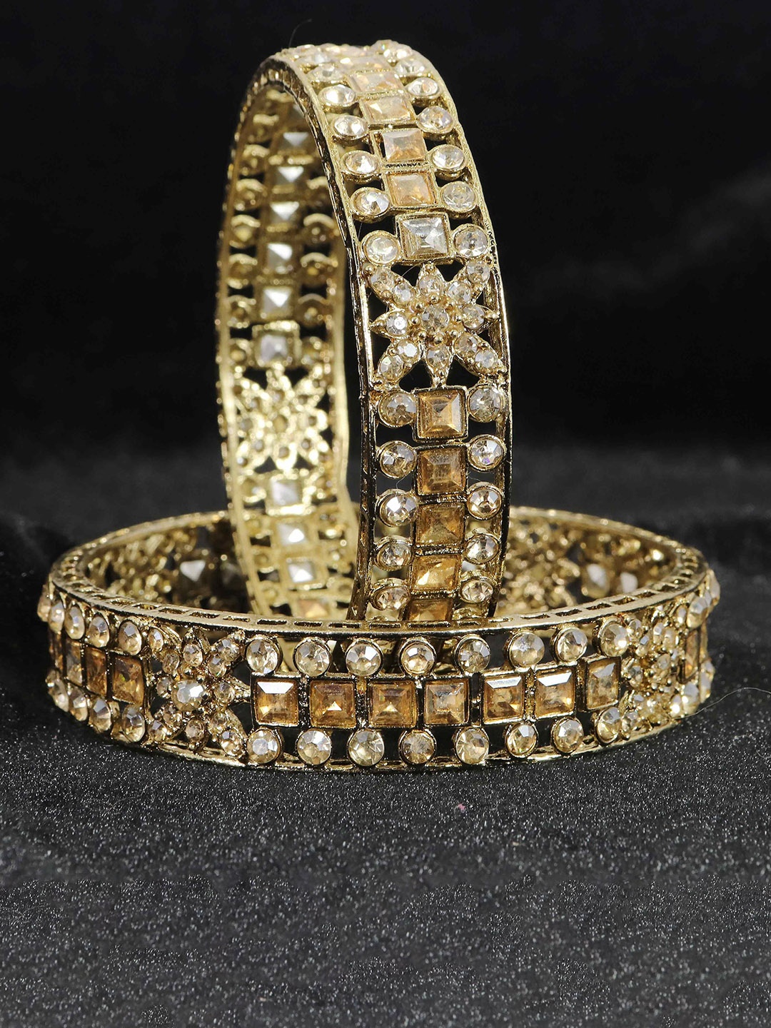 

NMII Set Of 2 Gold-Plated AD-Studded Bangles