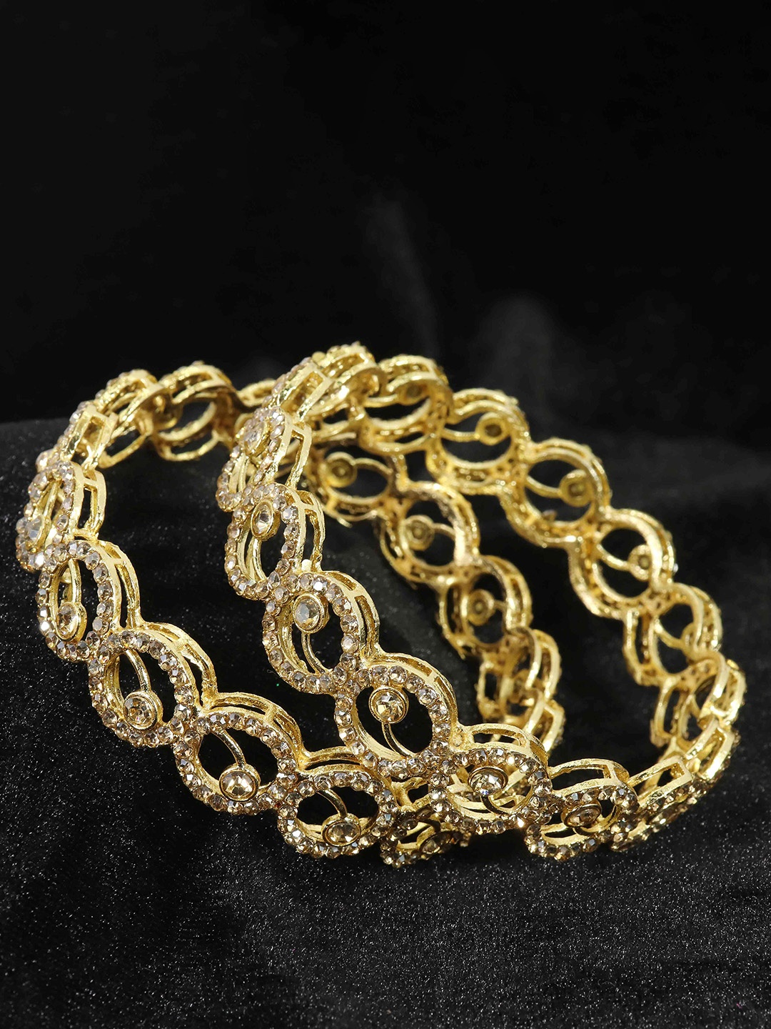 

NMII Set Of 2 Gold Plated AD Studded Bangles