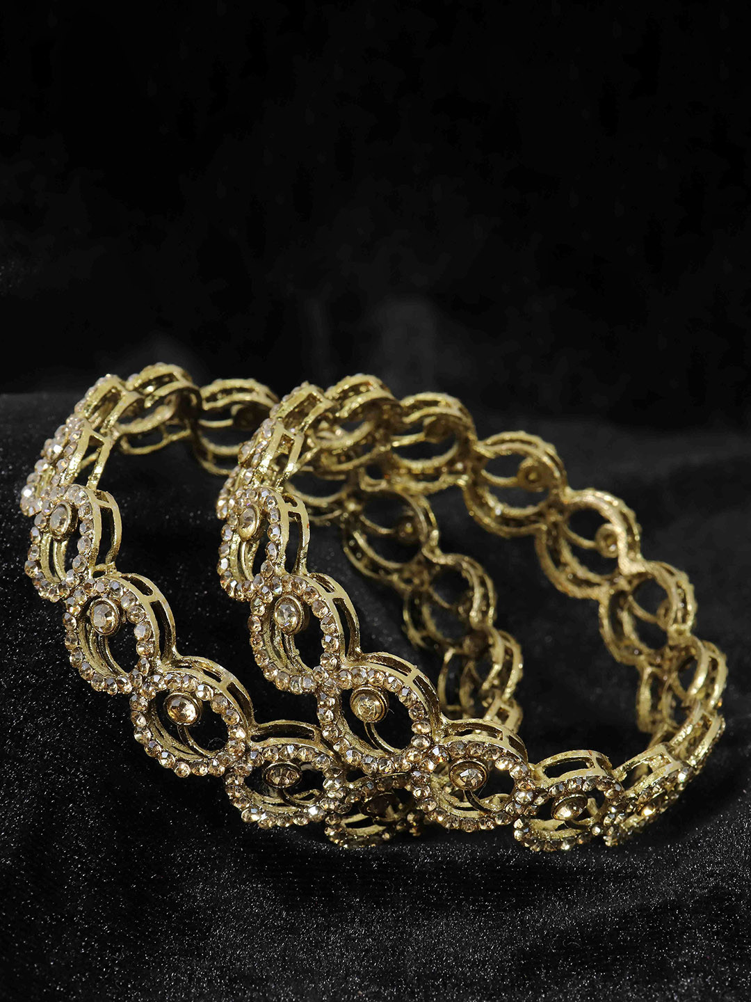 

NMII Set Of 2 Gold Plated AD Studded Bangles