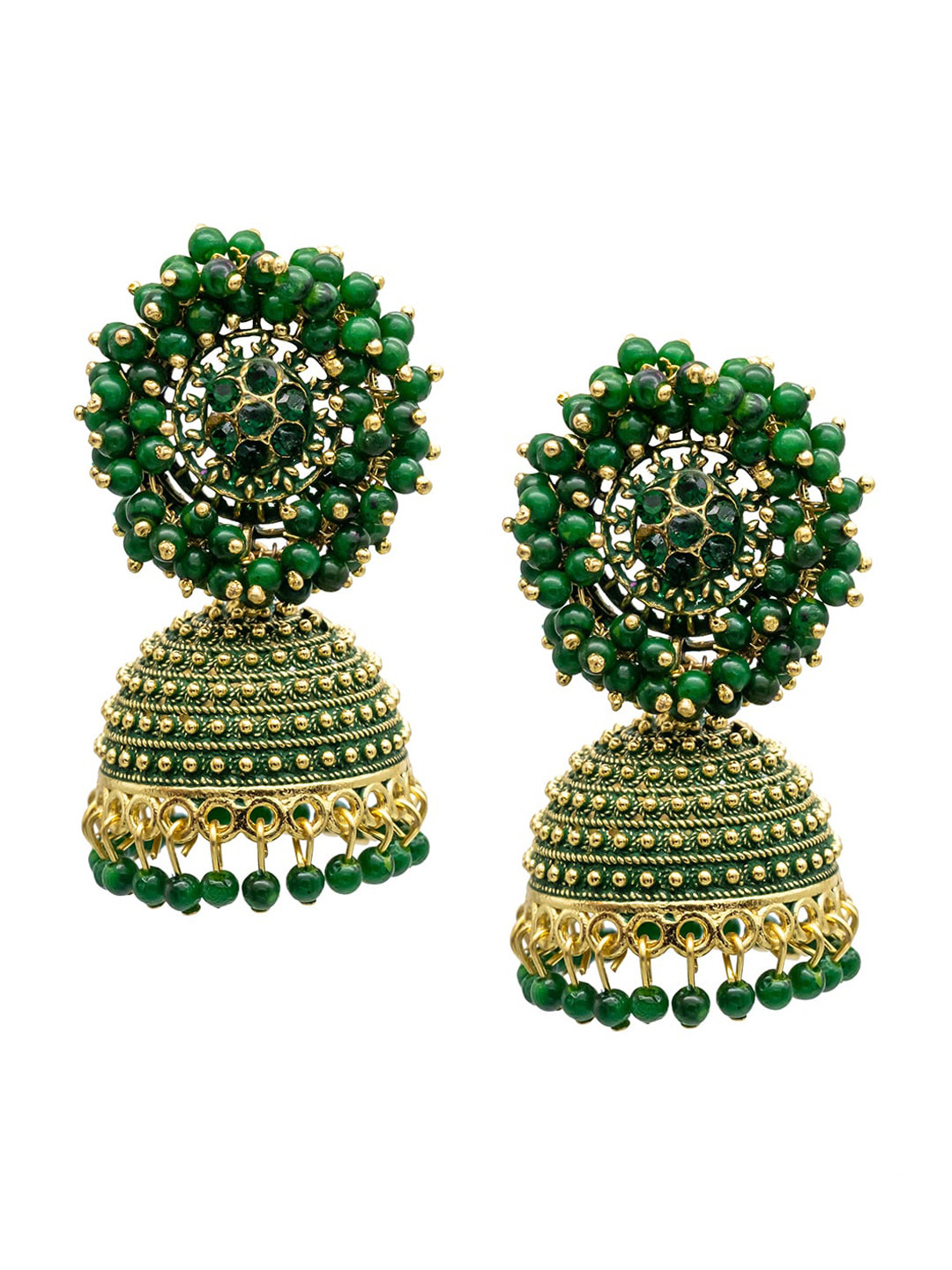 

Shining Jewel - By Shivansh Gold-Plated Contemporary Jhumkas