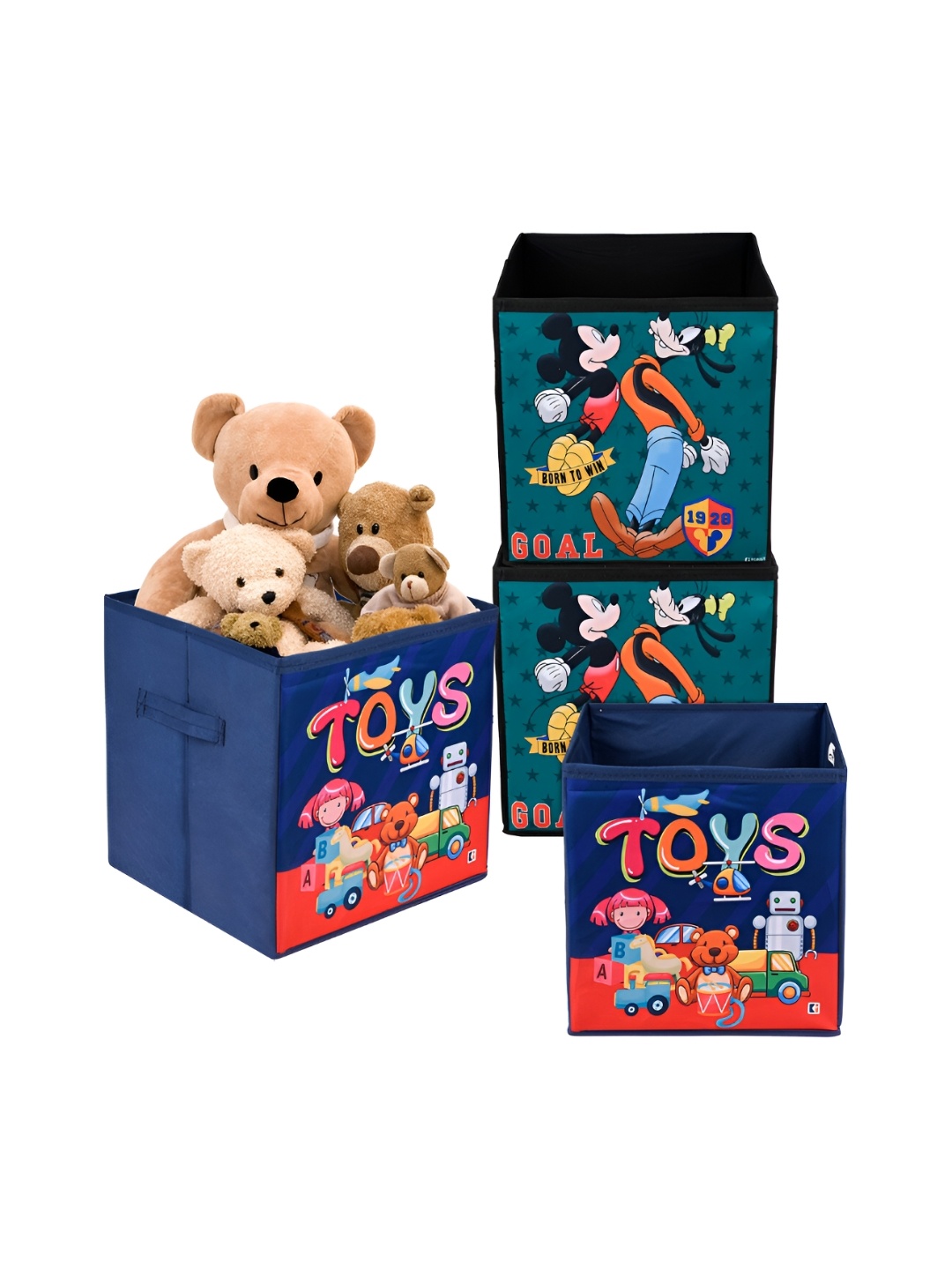 

Kuber Industries Blue & Red 4 Pcs Disney Printed Drawer Organisers 33 L