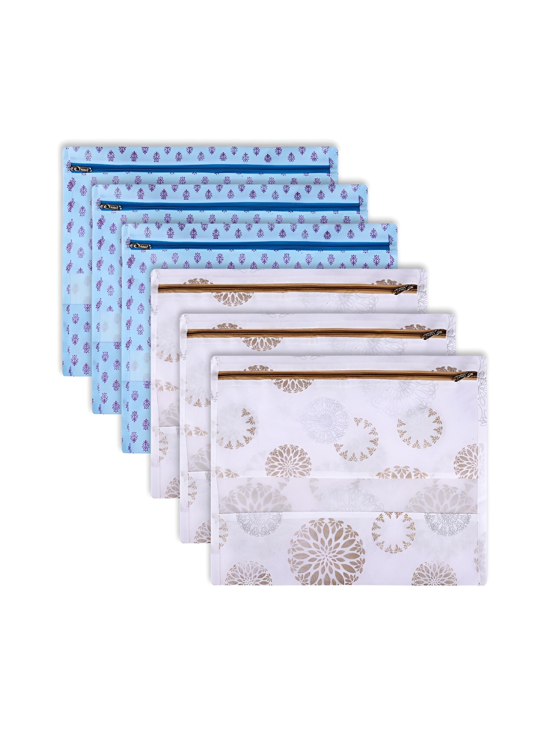 

Kuber Industries White & Blue 6 Pcs Printed Desk Organisers