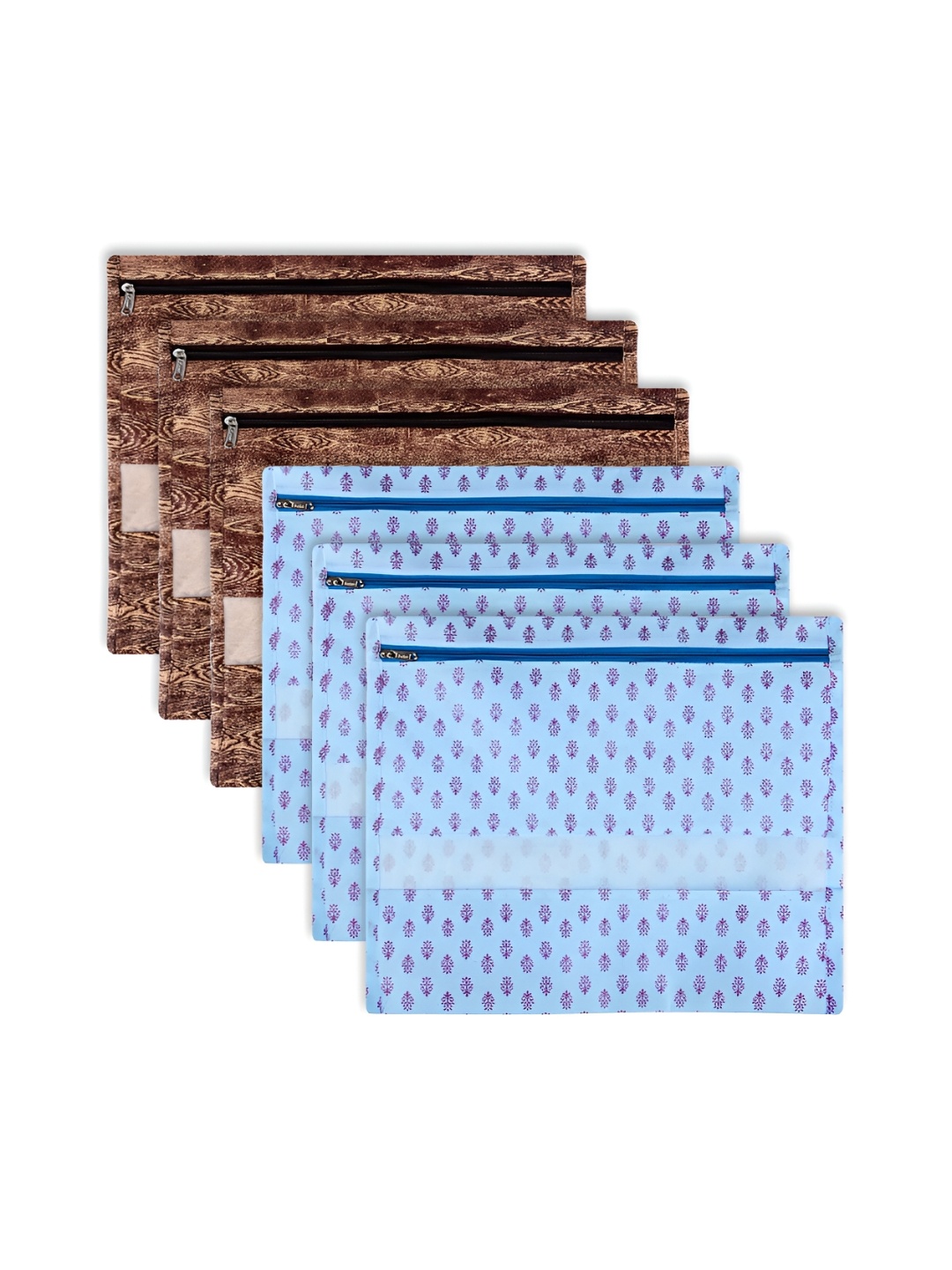 

Kuber Industries Blue & Brown 6 Pieces Regular Multi-Utility Organiser
