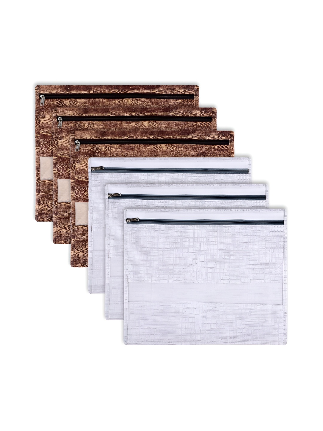 

Kuber Industries White & Brown 6 Pieces Saree Clothes Organisers