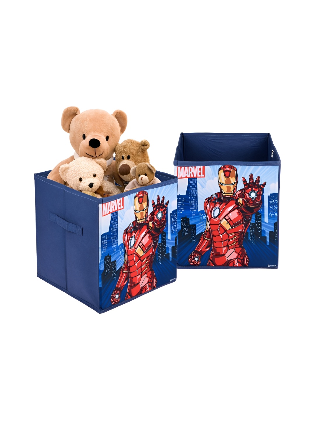 

Kuber Industries Navy Blue Marvel Ironman Printed 2 Pcs Multi-Utility Organisers 33 LTR