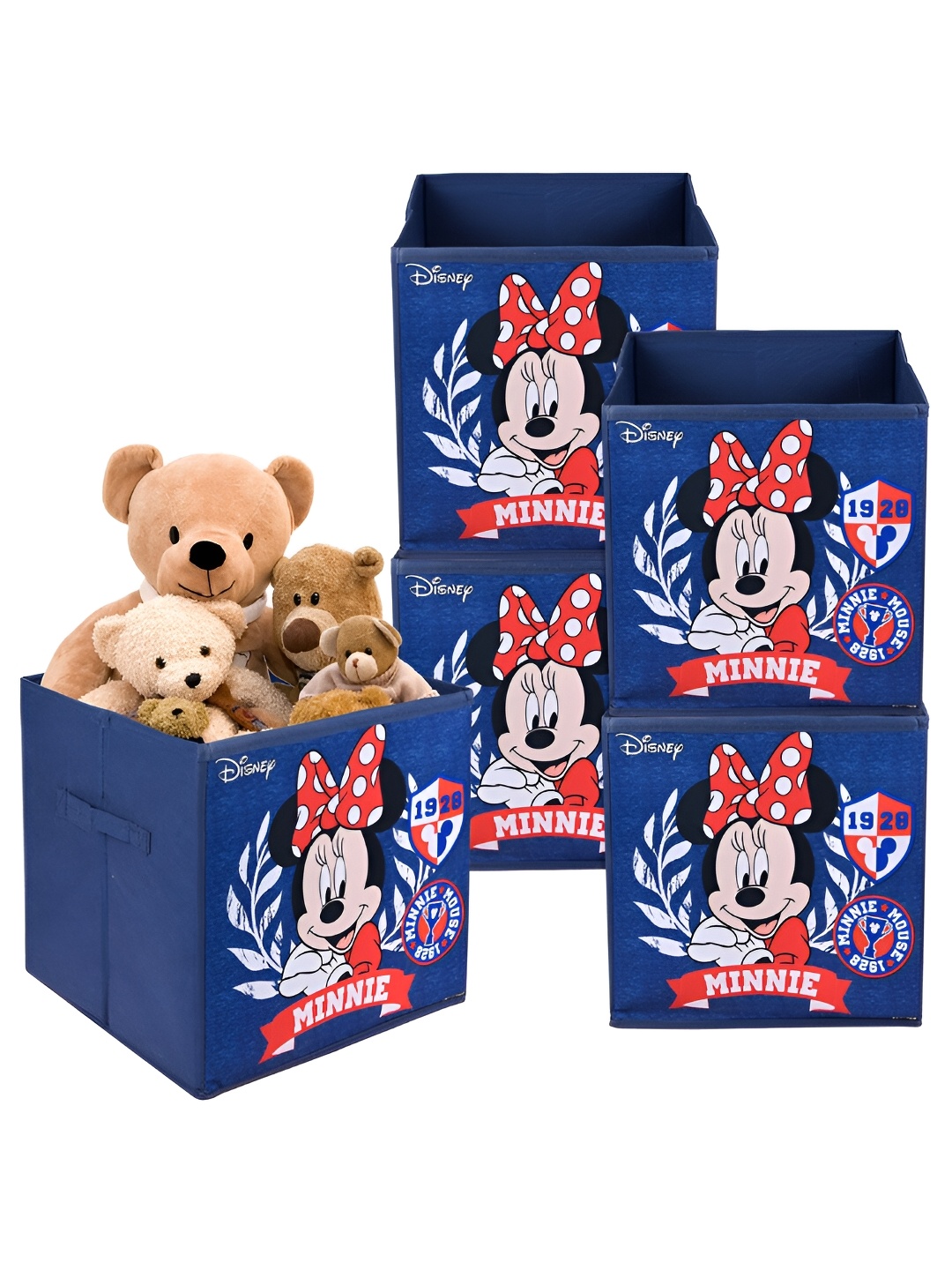 

Kuber Industries Navy Blue Disney Minnie Printed 5 Pcs Multi-Utility Organisers 33 LTR