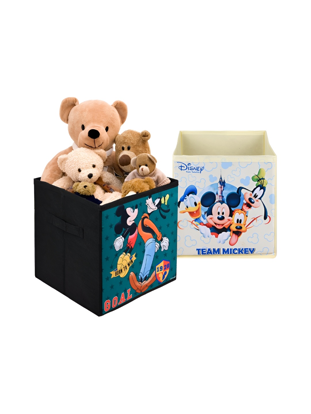 

Kuber Industries Cream Colour & Green Disney Printed 2 Pcs Multi-Utility Organisers 33 LTR